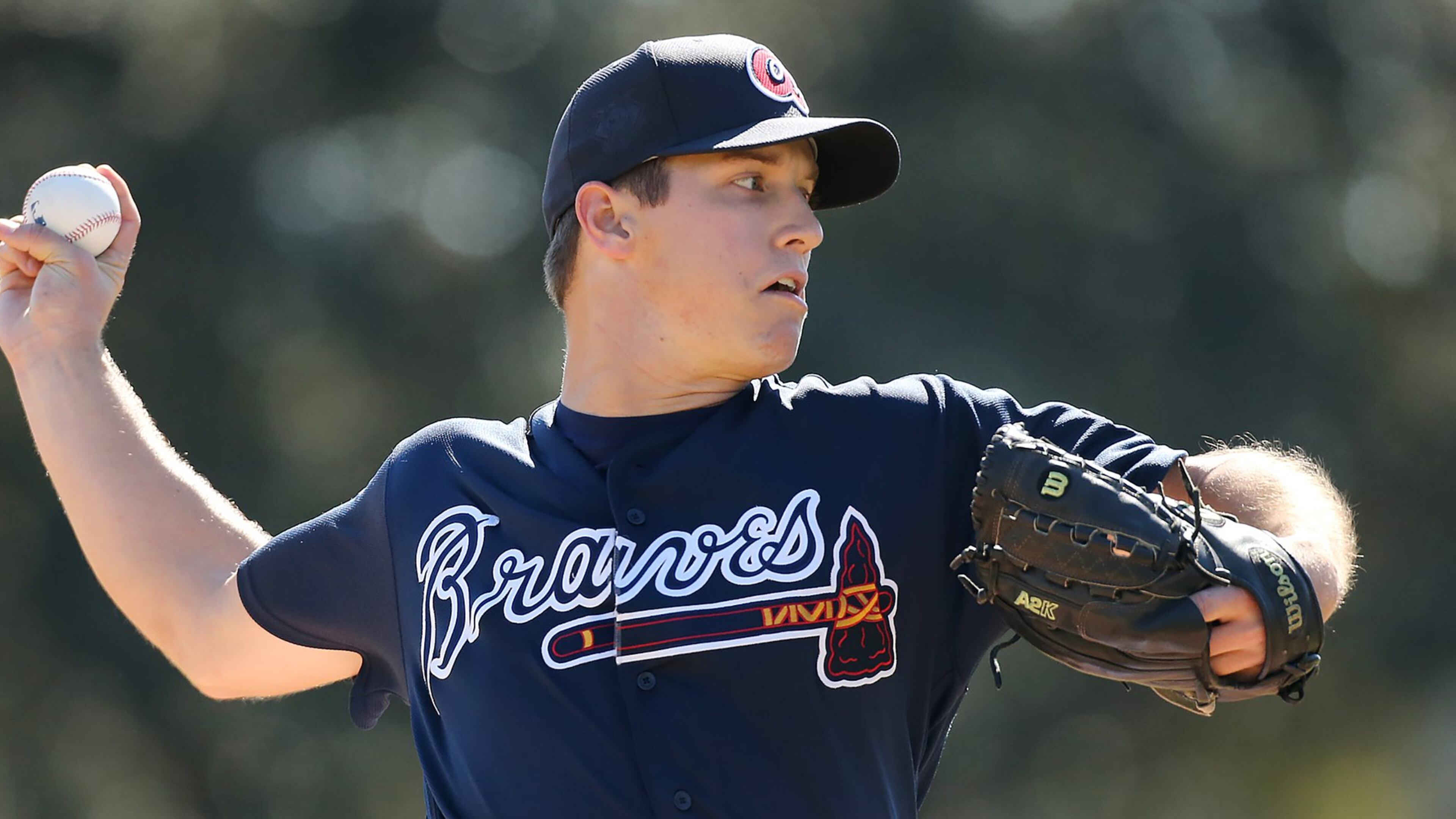 Lucas Sims was among five Braves prospects sent to the minors Friday in the team’s latest round of spring-training roster cuts. Sims and Aaron Blair, who’d been the last of the Braves’ top starting-pitcher prospects on the camp roster, both were among Friday’s cuts. (Curtis Compton / ccompton@ajc.com)