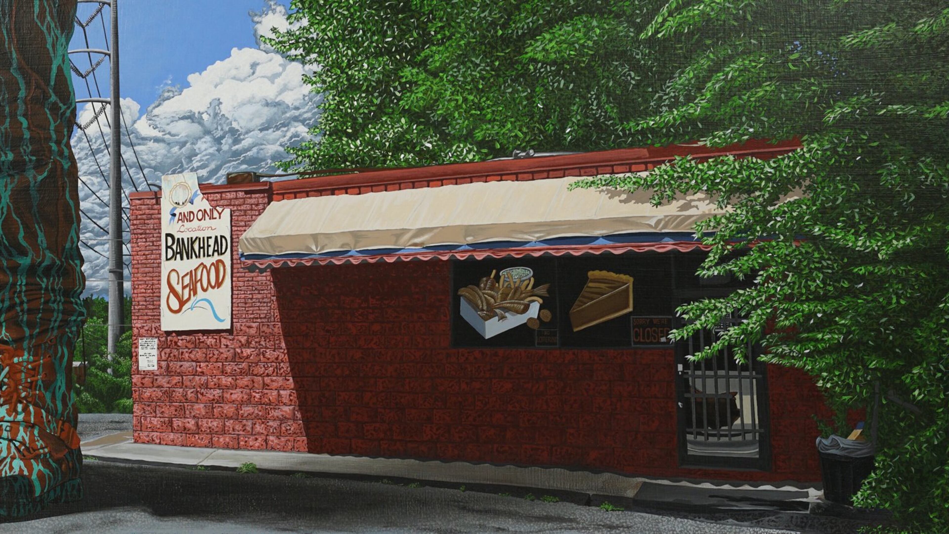 Alfred Conteh’s “Foundation” is part of his solo show at September Gray Fine Art Gallery, “Two Fronts: Surface and Reason.”