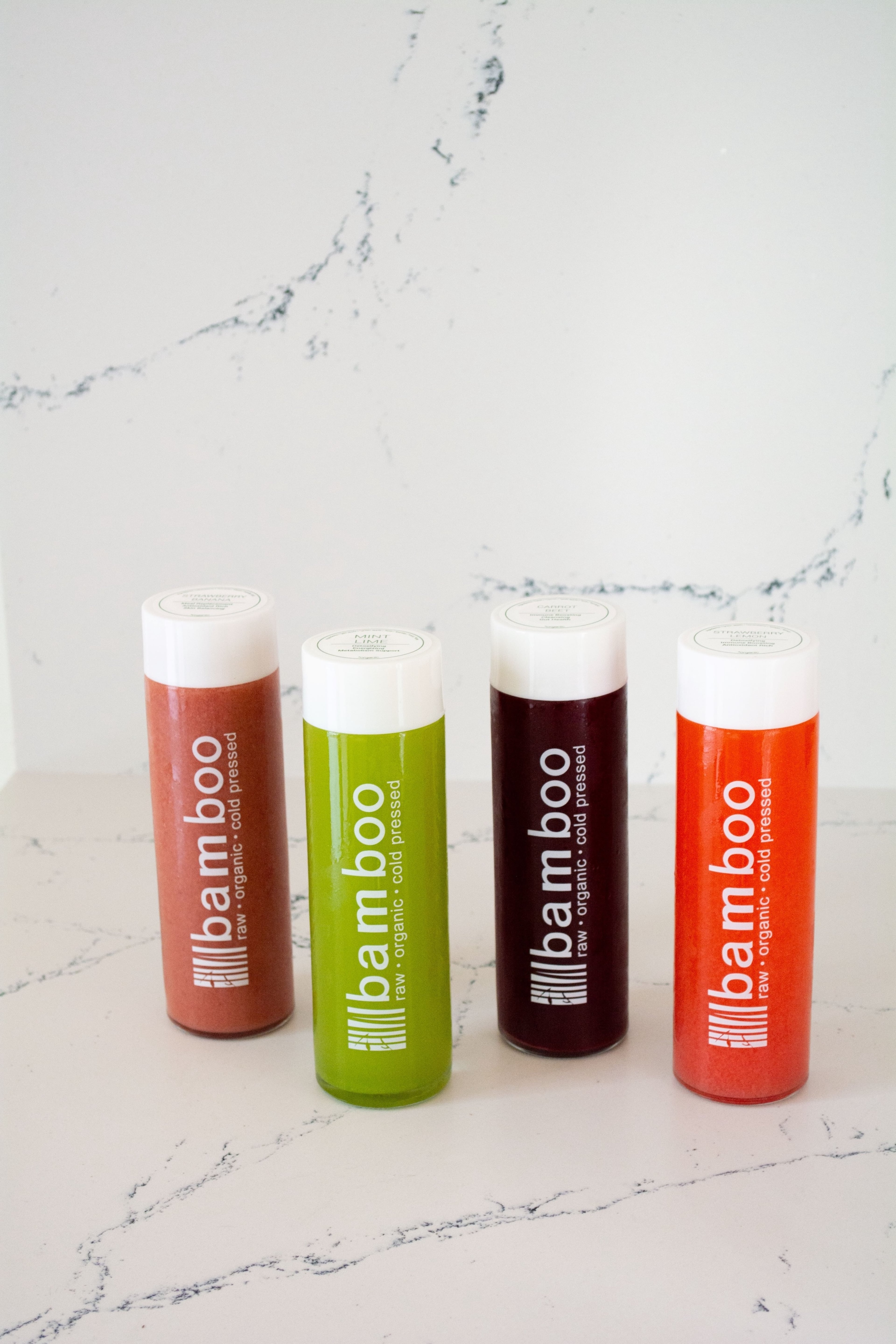 Cold-pressed juices. (Courtesy of Bamboo Juices)
