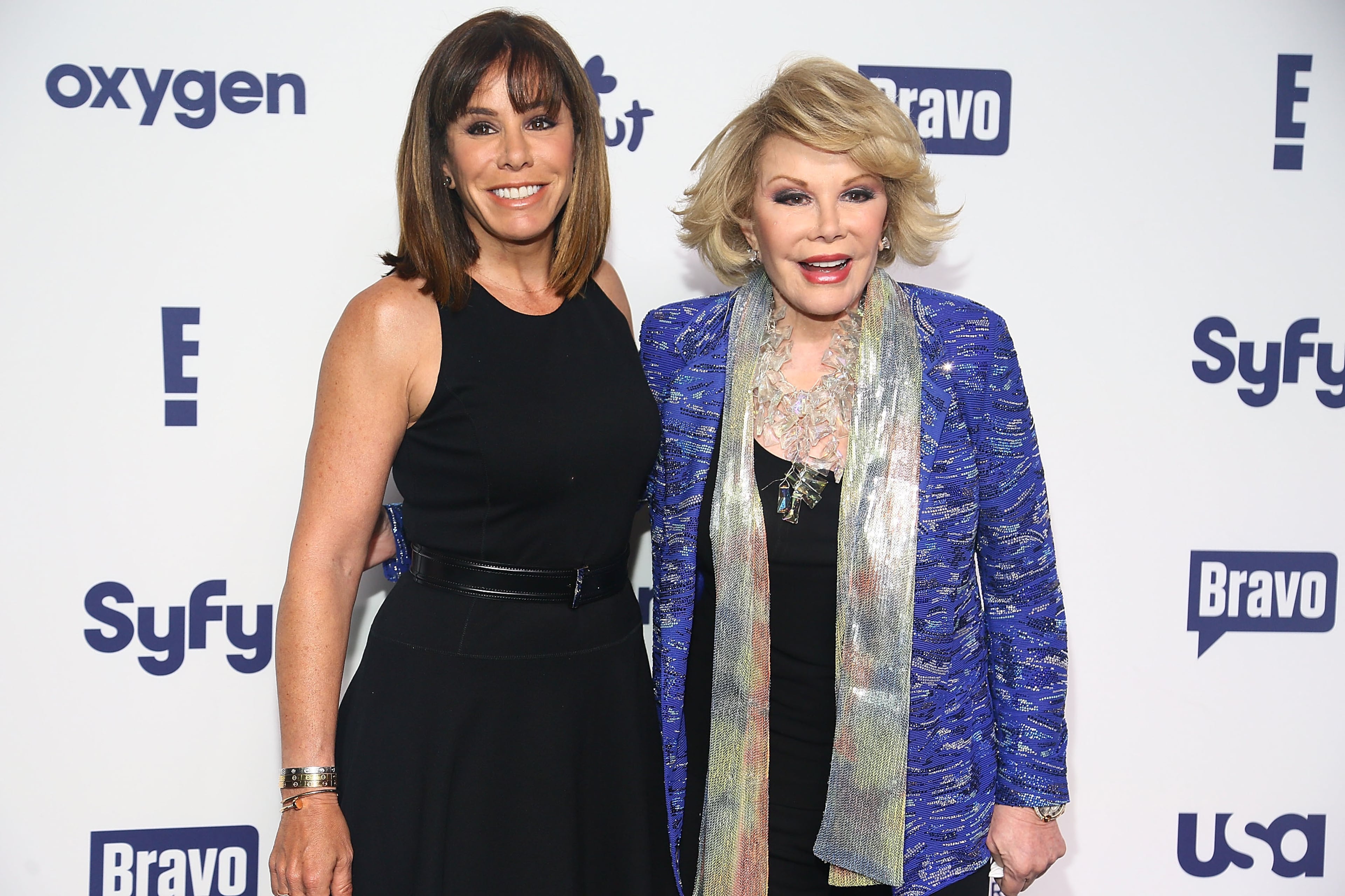NEW YORK, NY - MAY 15: (L-R) Melissa Rivers and Joan Rivers attend the 2014 NBCUniversal Cable Entertainment Upfronts at The Jacob K. Javits Convention Center on May 15, 2014 in New York City. (Photo by Astrid Stawiarz/Getty Images)