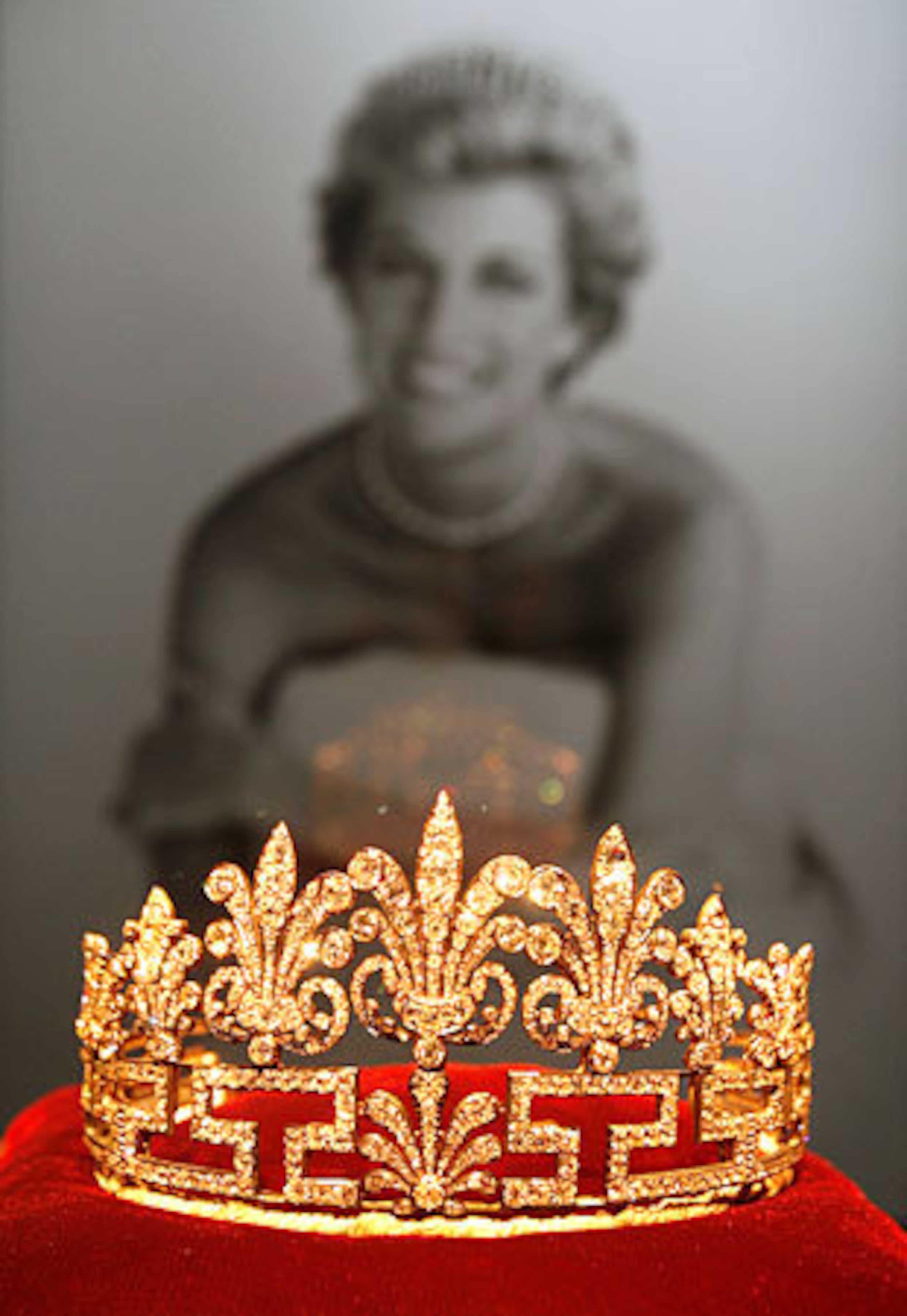Another tiara features diamond, silver and gold.