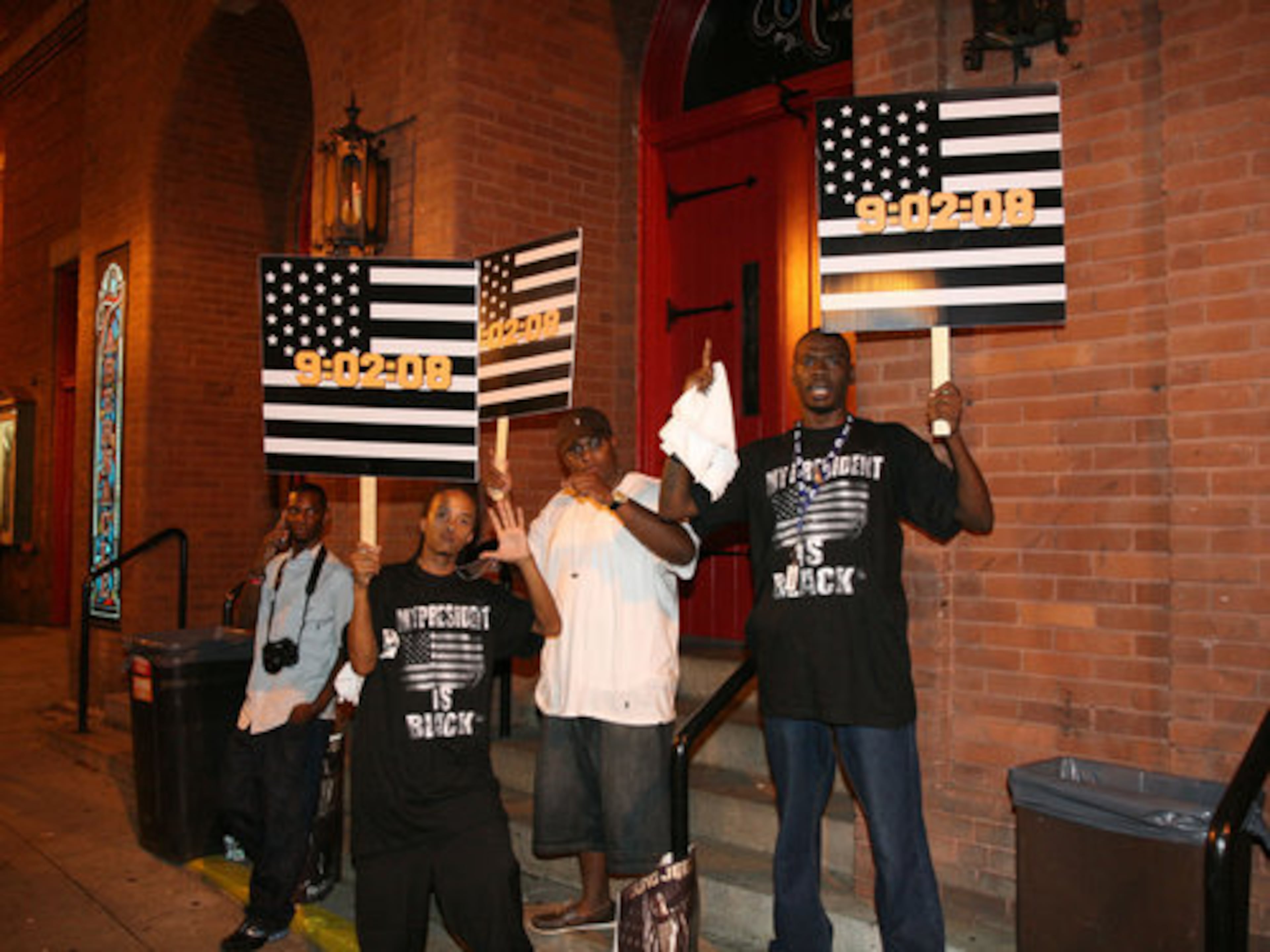 These fans showed their support outside.