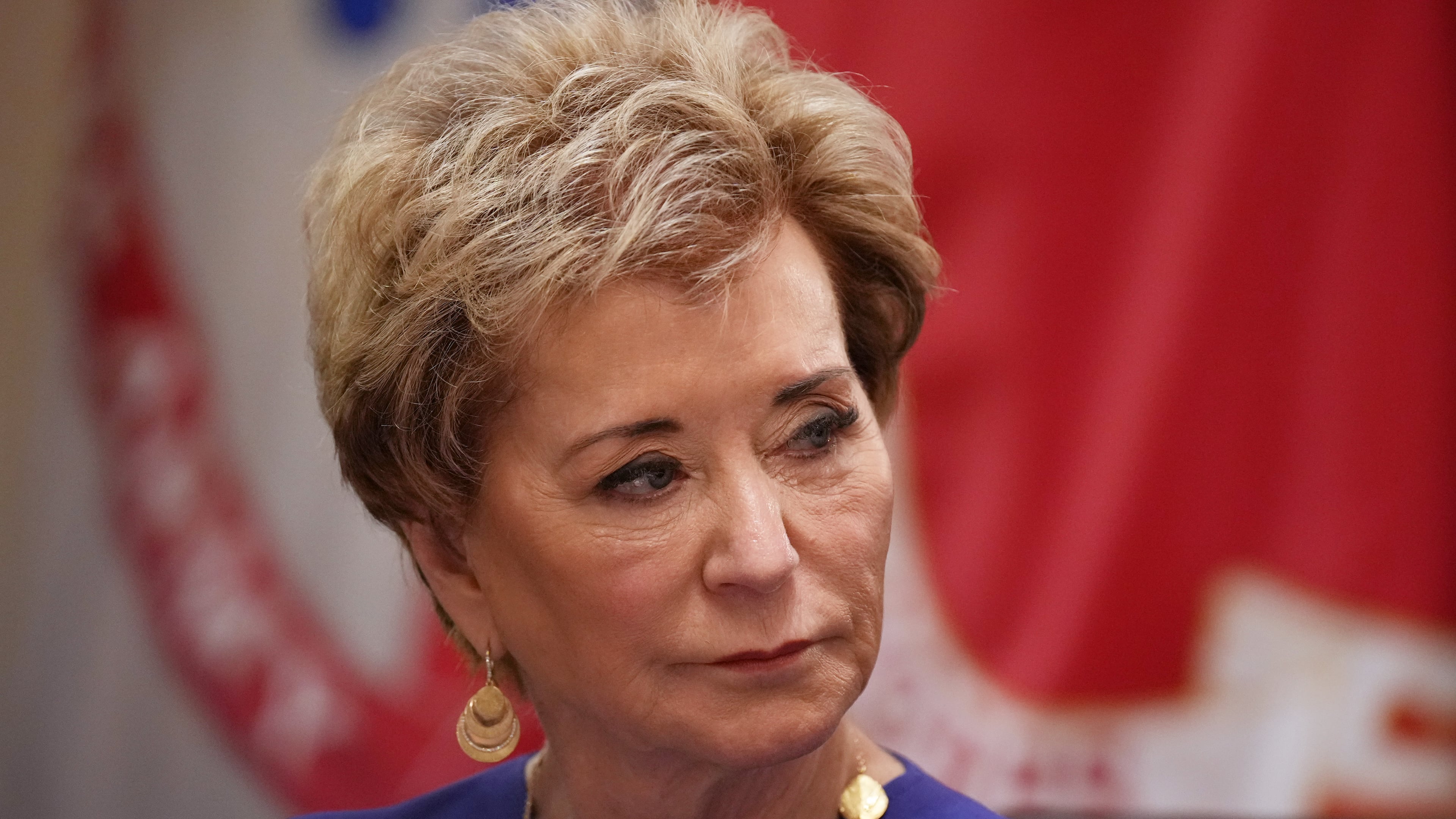 Secretary of Education Linda McMahon, attends a Cabinet meeting at the White House, Wednesday, May 27, 2026, in Washington. (AP Photo/Jacquelyn Martin)