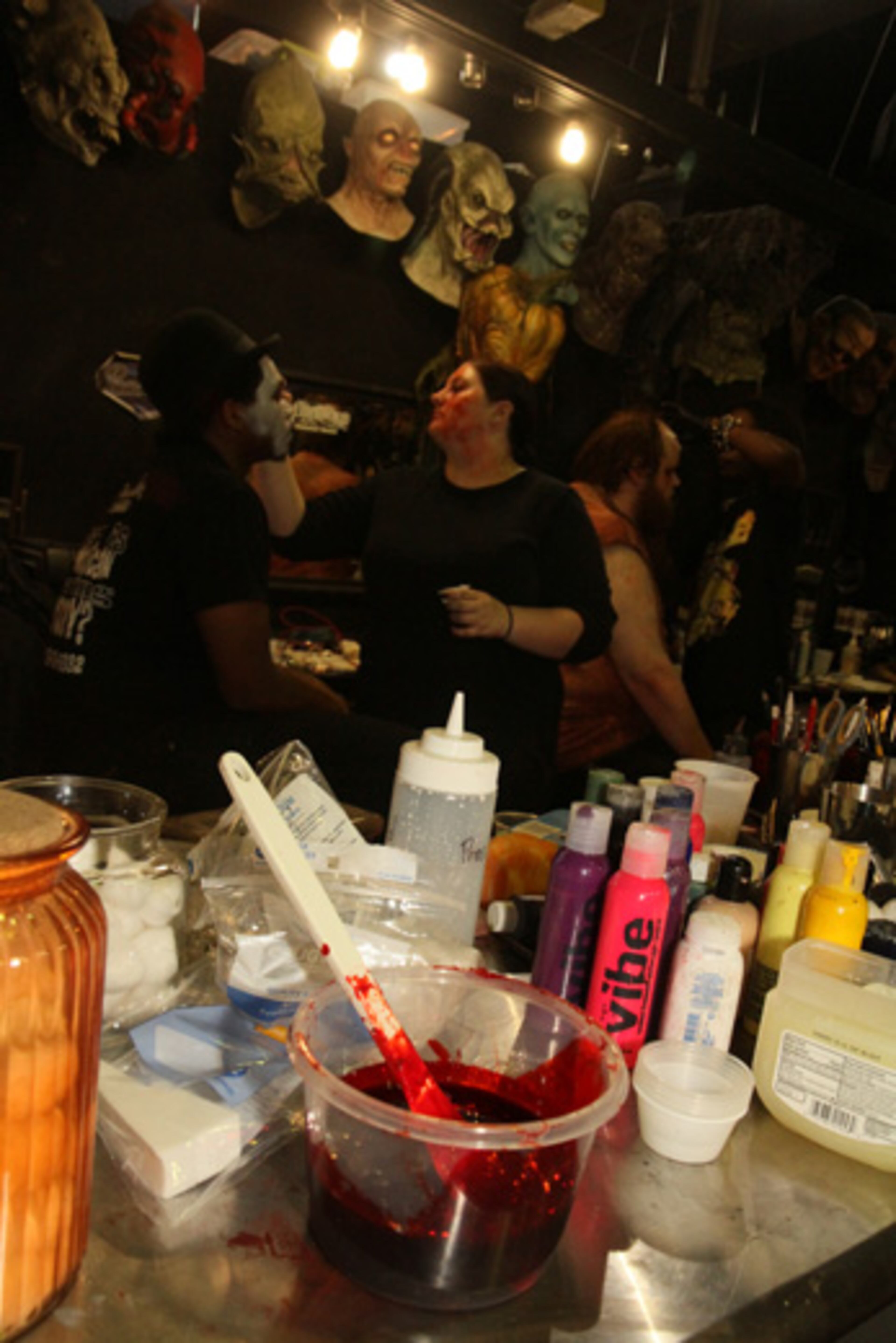 Co-owners Armstrong and Billy Messina recently pulled back the curtain on the Netherworld and showed local media the ins and outs of the action-packed haunt. In October, Netherworld employs over 340 people, 125-150 of whom are working on any given night. At last count, Netherworld had over 3,000 costumes, many of them one-of-a-kind. Every day at Netherworld starts with the laundry. They have to wash nearly every costume every day.