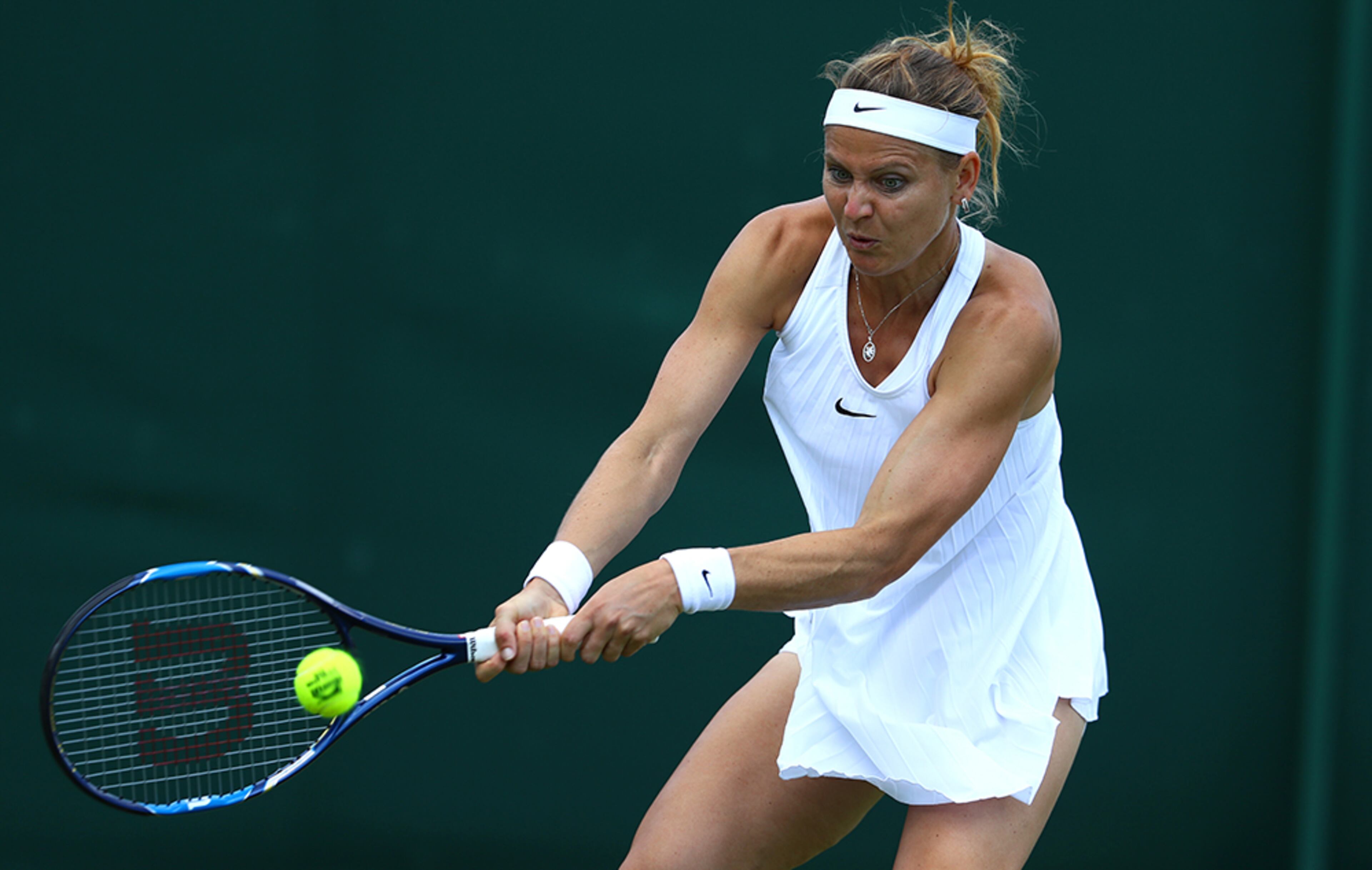 Czech Republic tennis star Lucie Safarova played in an altered version of the controversial dress during her women's singles match.