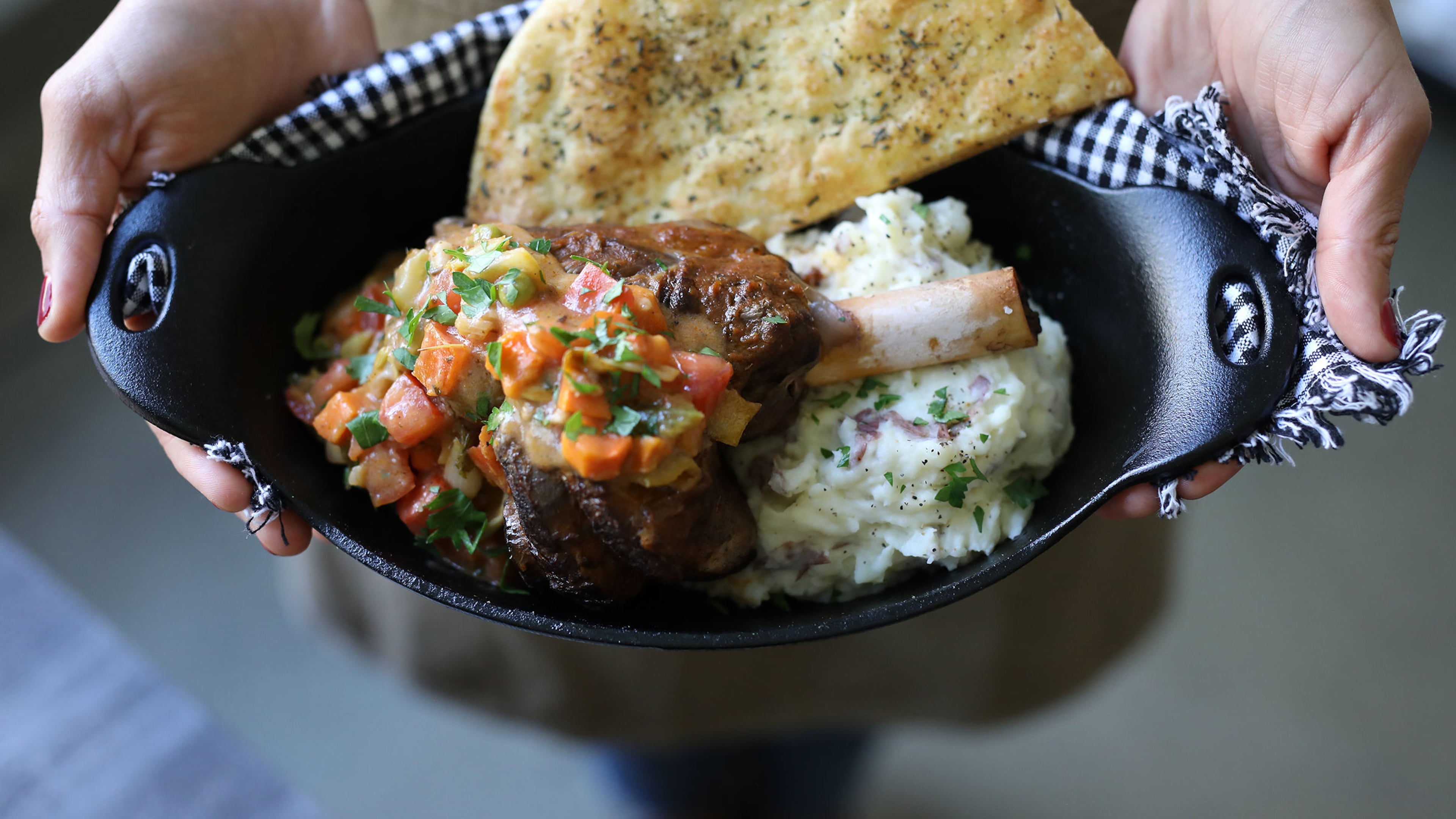 Lamb shank pot pie at Lazy Dog.