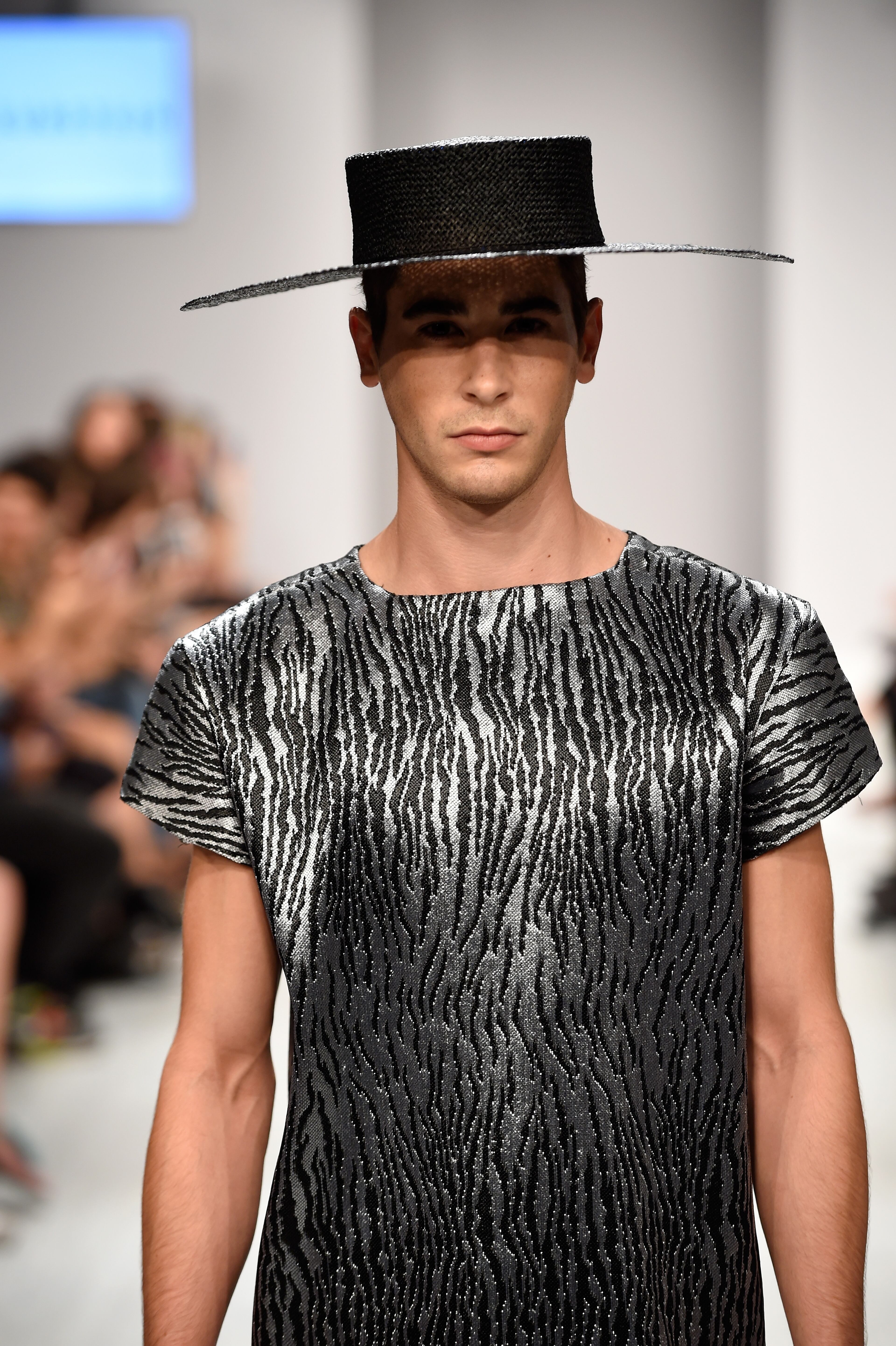 BERLIN, GERMANY - JULY 10: A model poses at the Rike Feurstein show during the Mercedes-Benz Fashion Week Spring/Summer 2015 at Erika Hess Eisstadion on July 10, 2014 in Berlin, Germany. (Photo by Alexander Koerner/Getty Images for IMG)