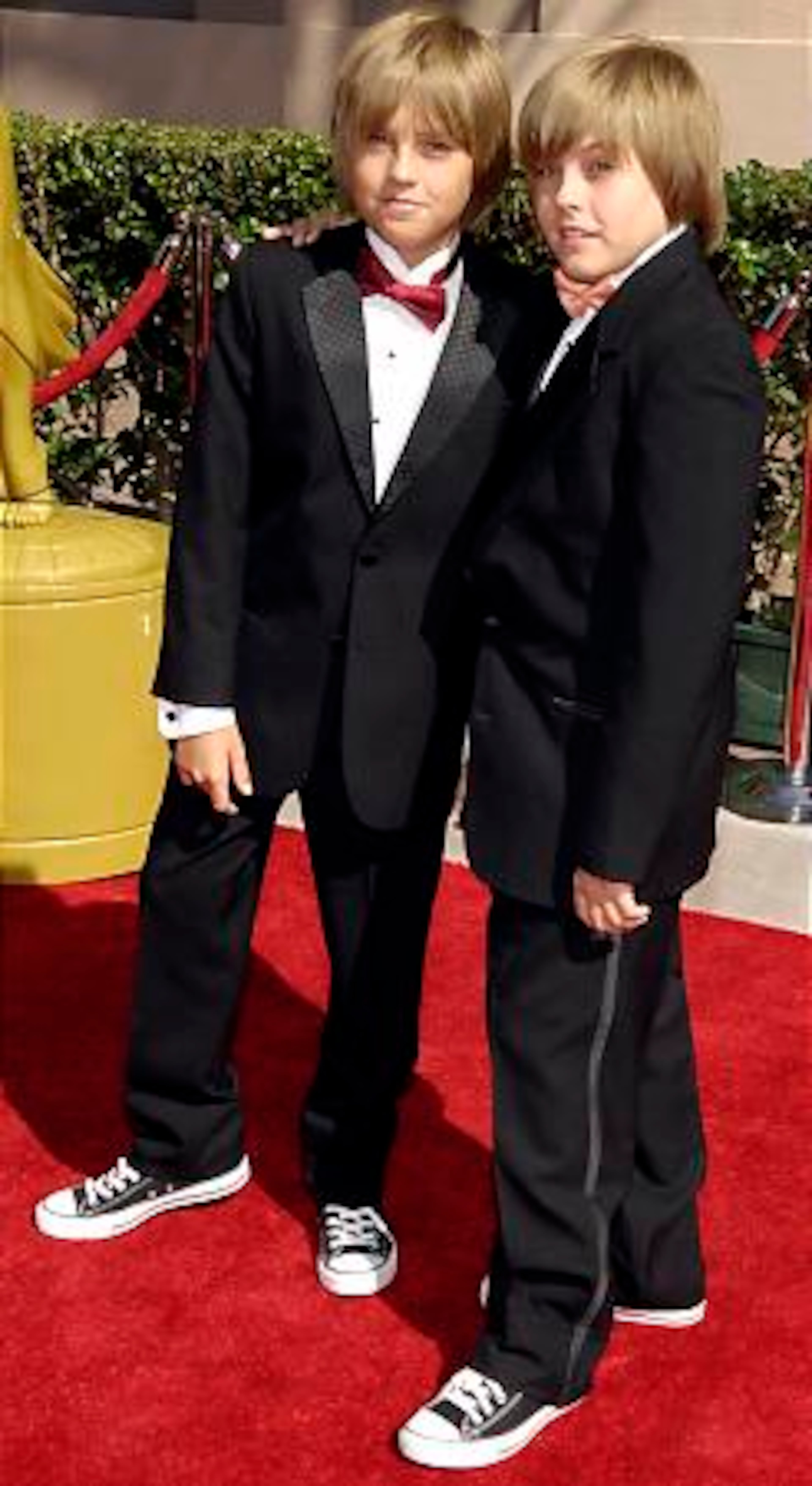 Cole and Dylan Sprouse arrive for the 2007 Creative Arts Emmy Awards on Saturday.