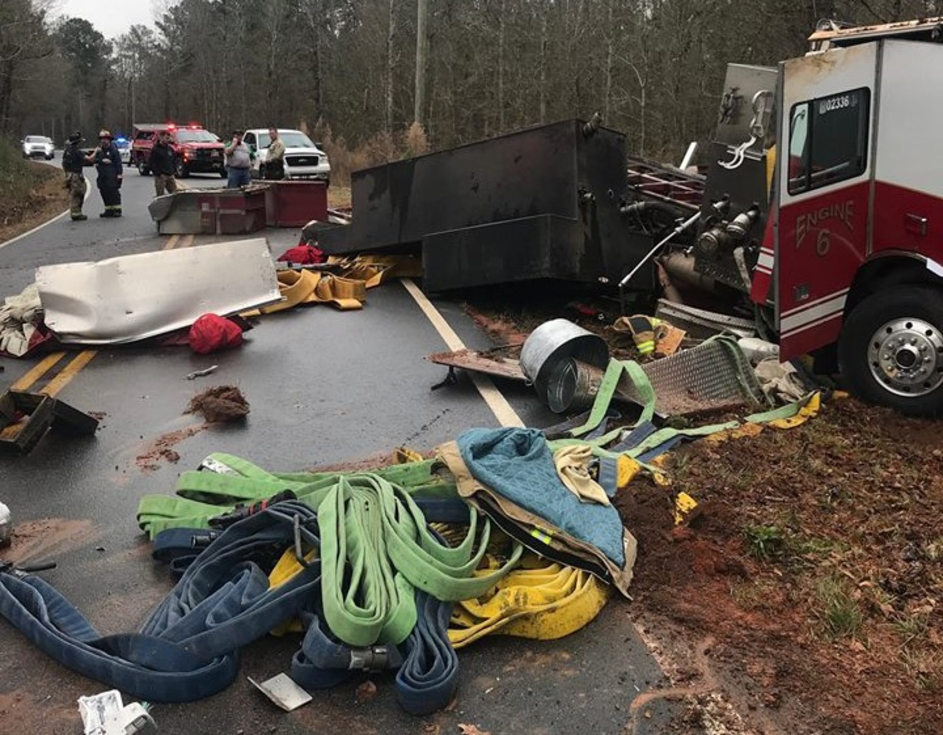 The extent of the two firefighters' injuries was not provided.