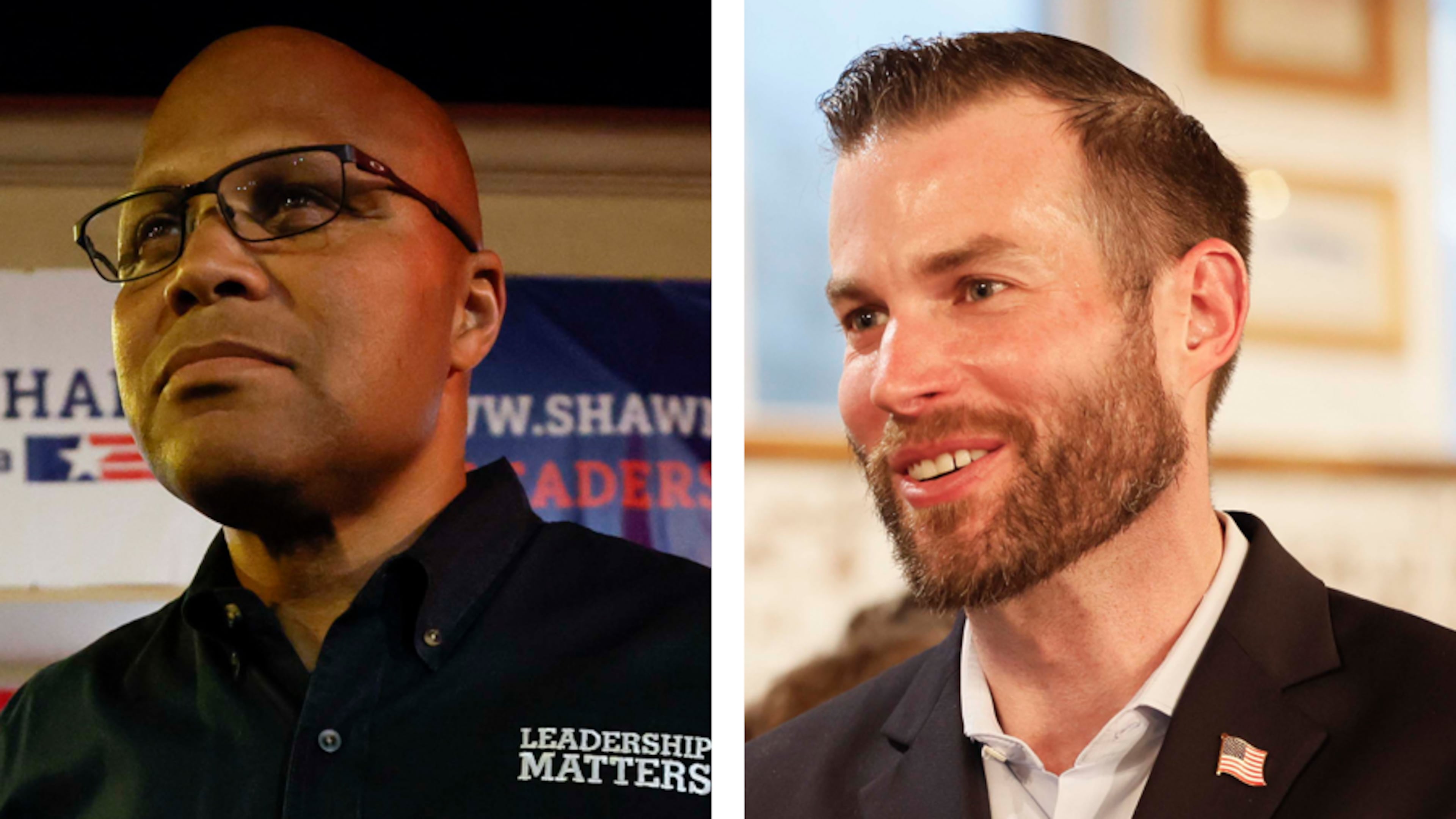 Democrat Shawn Harris and Republican Clay Fuller are headed to a runoff for Georgia's 14th Congressional District to replace Marjorie Taylor Greene. (Miguel Martinez/AJC)