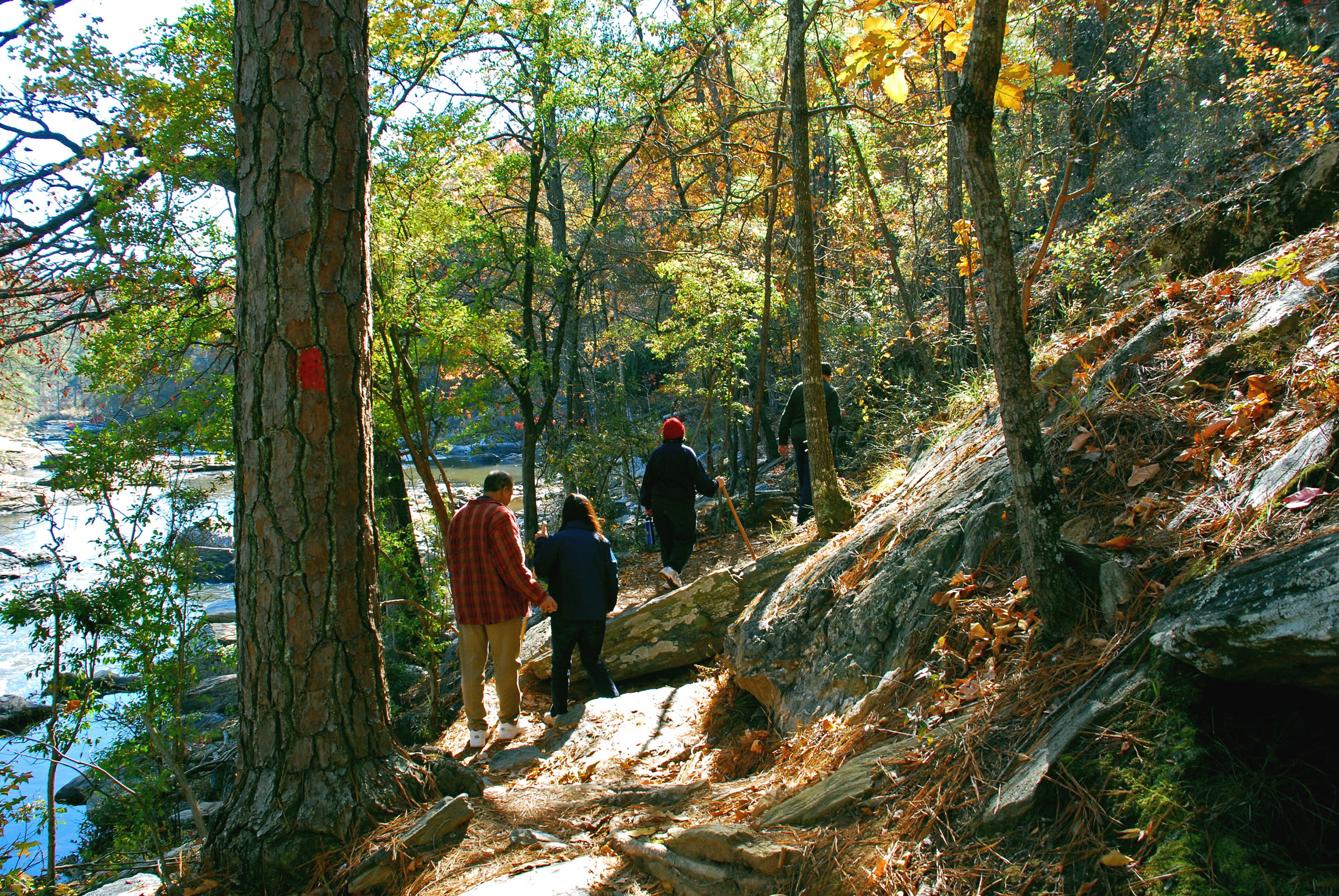 Hiking is a favorite activity at Sweetwater Creek State Park.
Courtesy of the Georgia Department of Natural Resources.
