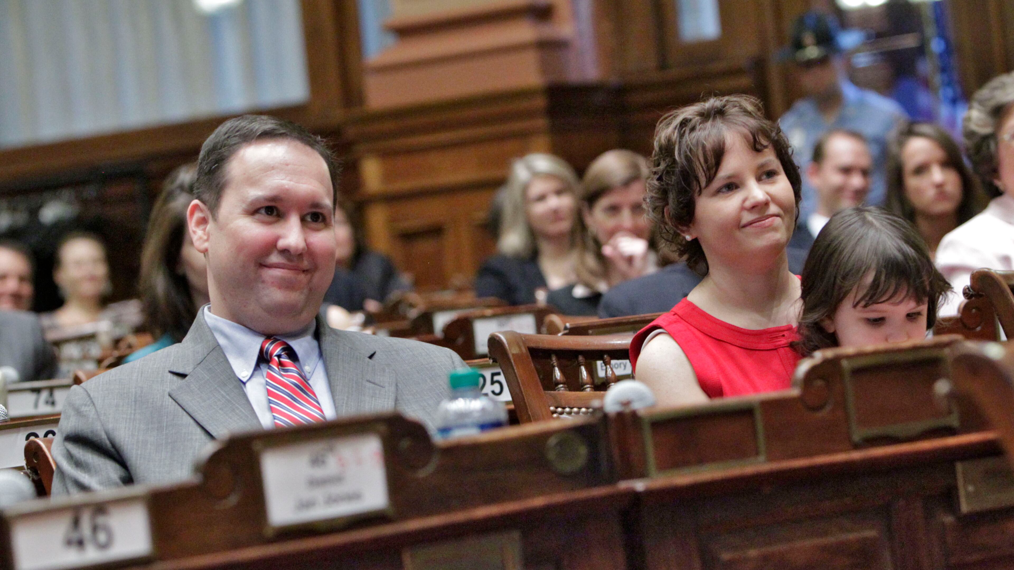 Georgia Supreme Court Justice Keith Blackwell listens to his introduction before he is sworn in during this July 2012 ceremony. The court on Monday dismissed a lawsuit allowing Atlanta to annex Fulton County Industrial District. BOB ANDRES / BANDRES@AJC.COM