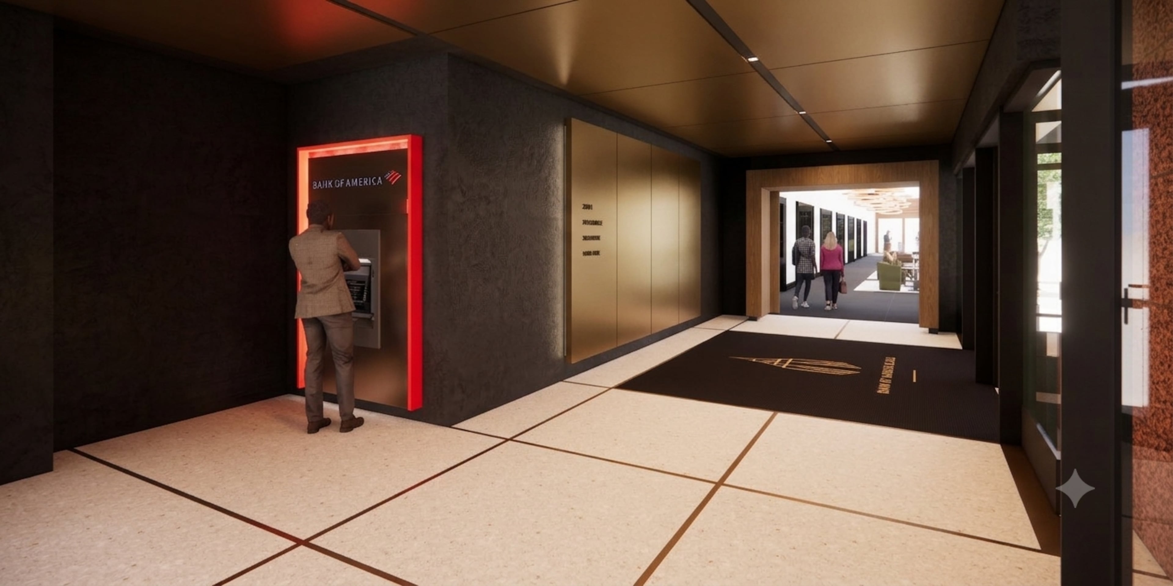 This is a rendering of planned retail and tenant-focused renovations to Bank of America Plaza, which comes after its owner invested $70 million to refresh Atlanta's tallest tower. (Courtesy of CP Group)