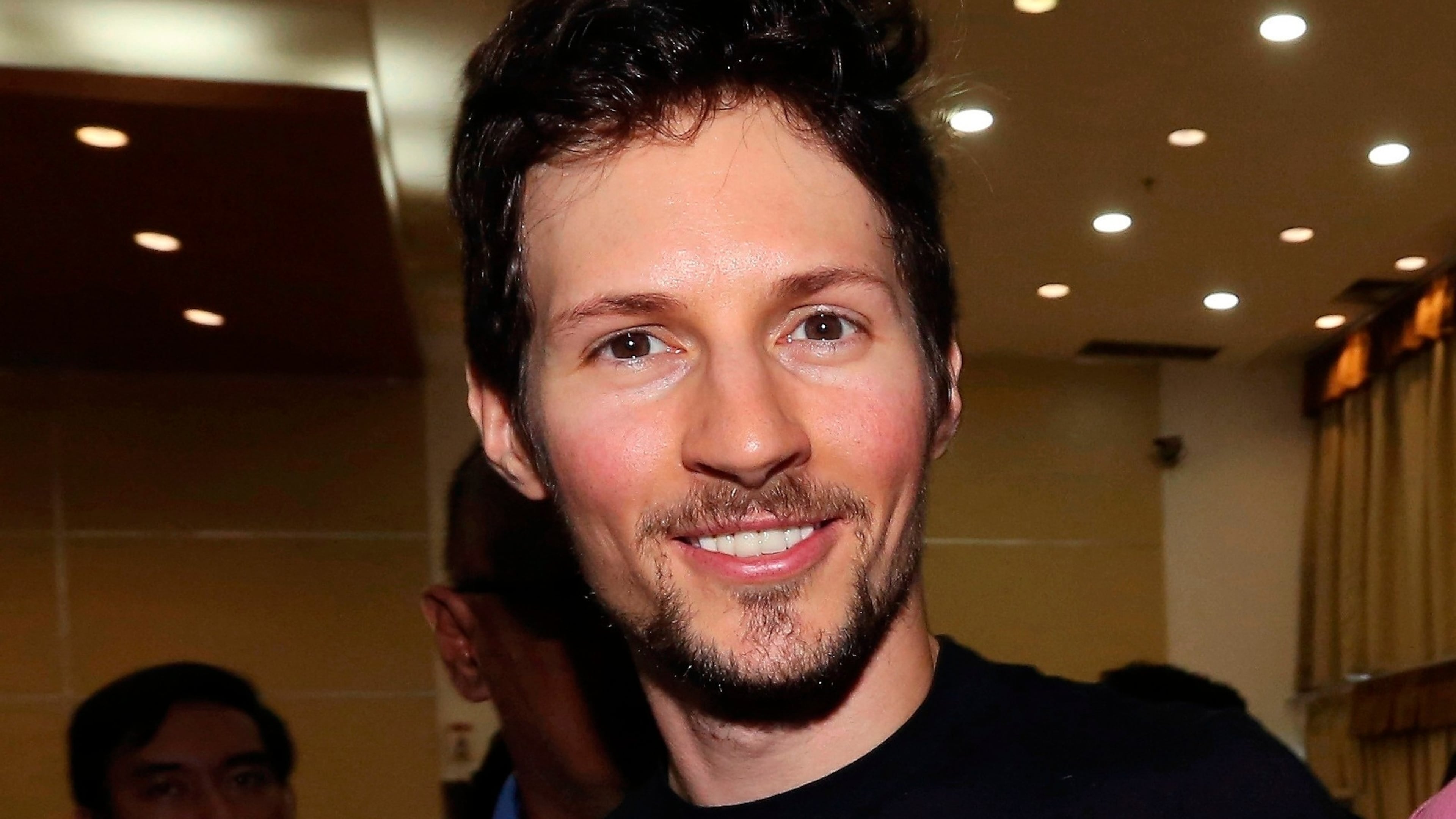 FILE - Telegram co-founder Pavel Durov smiles following his meeting with Indonesian Communication and Information Minister Rudiantara in Jakarta, Indonesia, on Aug. 1, 2017. (AP Photo/Tatan Syuflana, File)