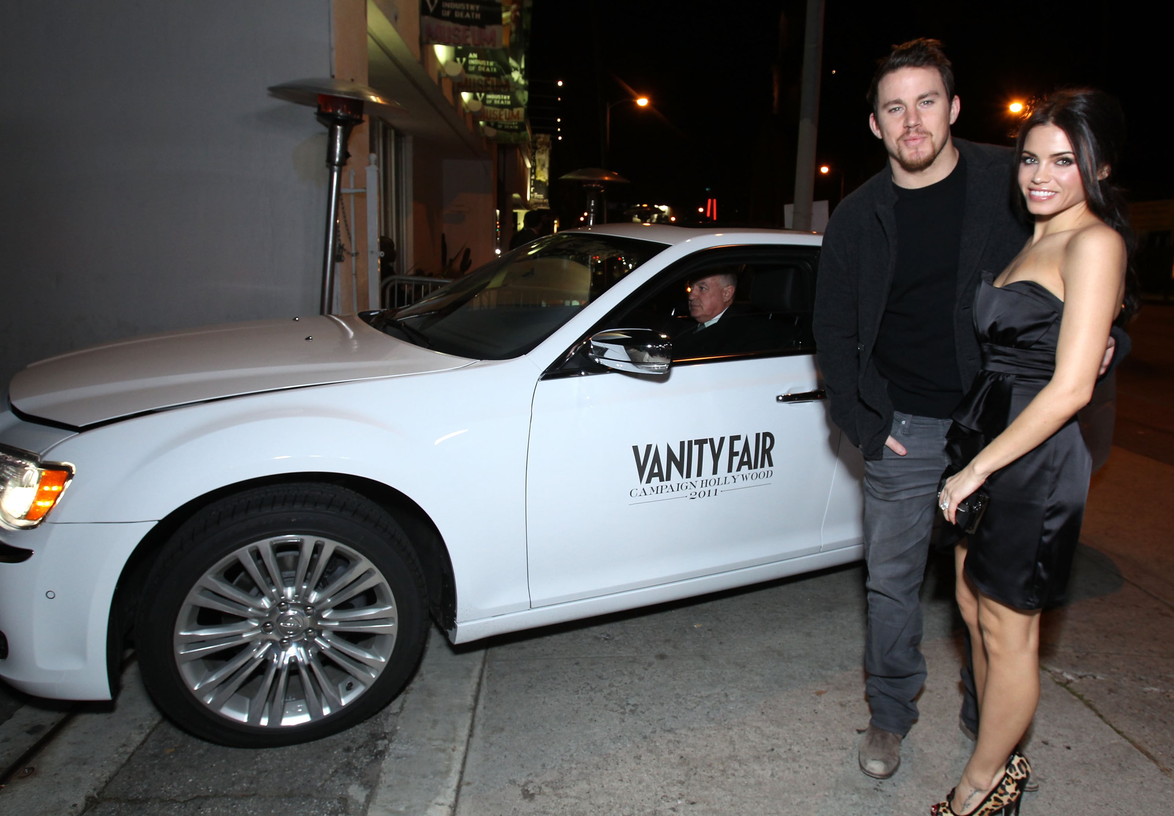 HOLLYWOOD, CA - FEBRUARY 21: Actor Channing Tatum and actress Jenna Dewan pose with a Chrysler 300 as Vanity Fair Campaign Hollywood 2011 kicks off with Chrysler Celebrating "The Fighter" held at the District on Sunset on February 21, 2011 in Hollywood, California. (Photo by Alexandra Wyman/Getty Images for Vanity Fair)