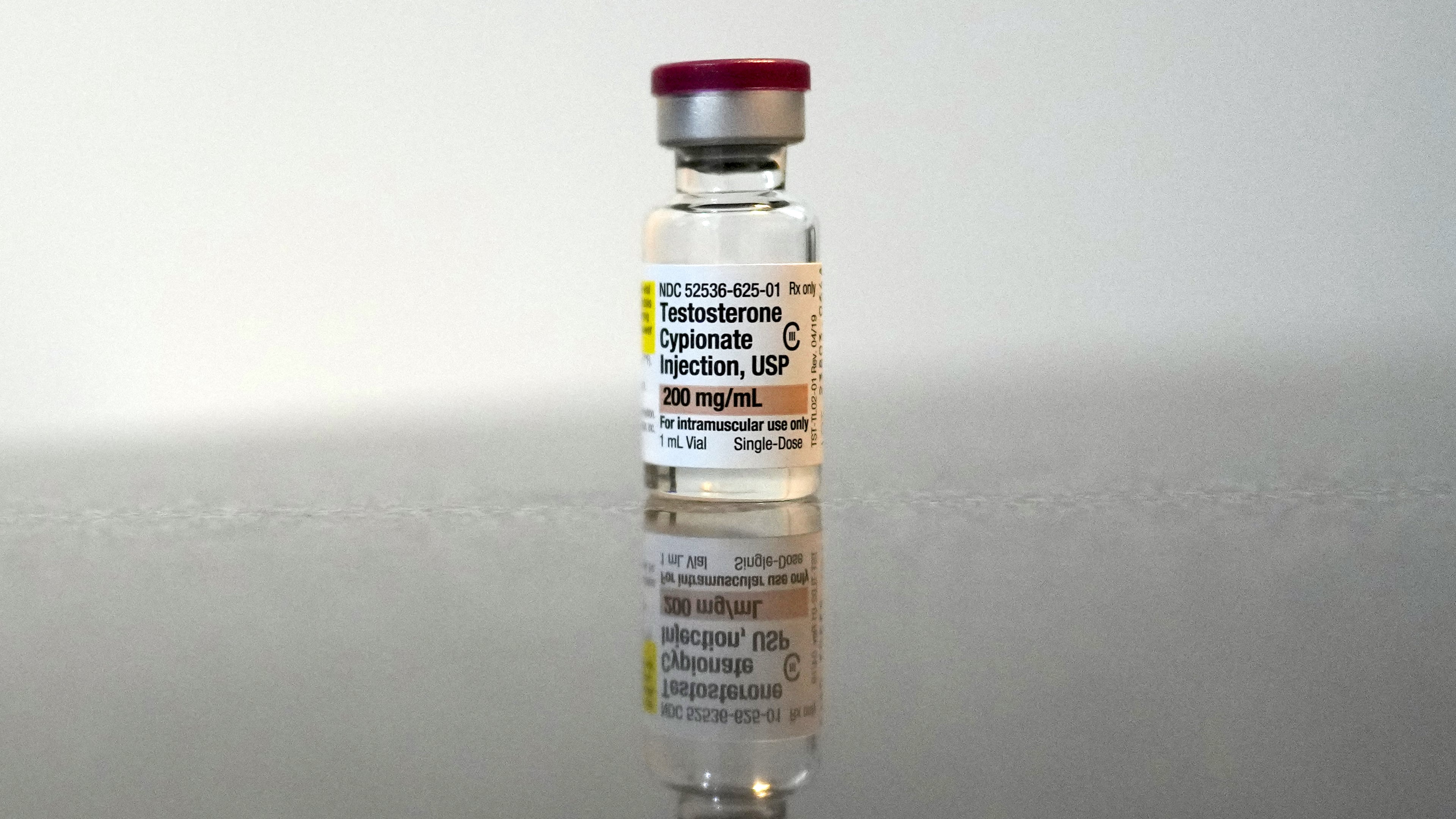 FILE - A vial of testosterone cypionate in Columbus, Ohio, on Jan. 18, 2024. (AP Photo/Carolyn Kaster, File)