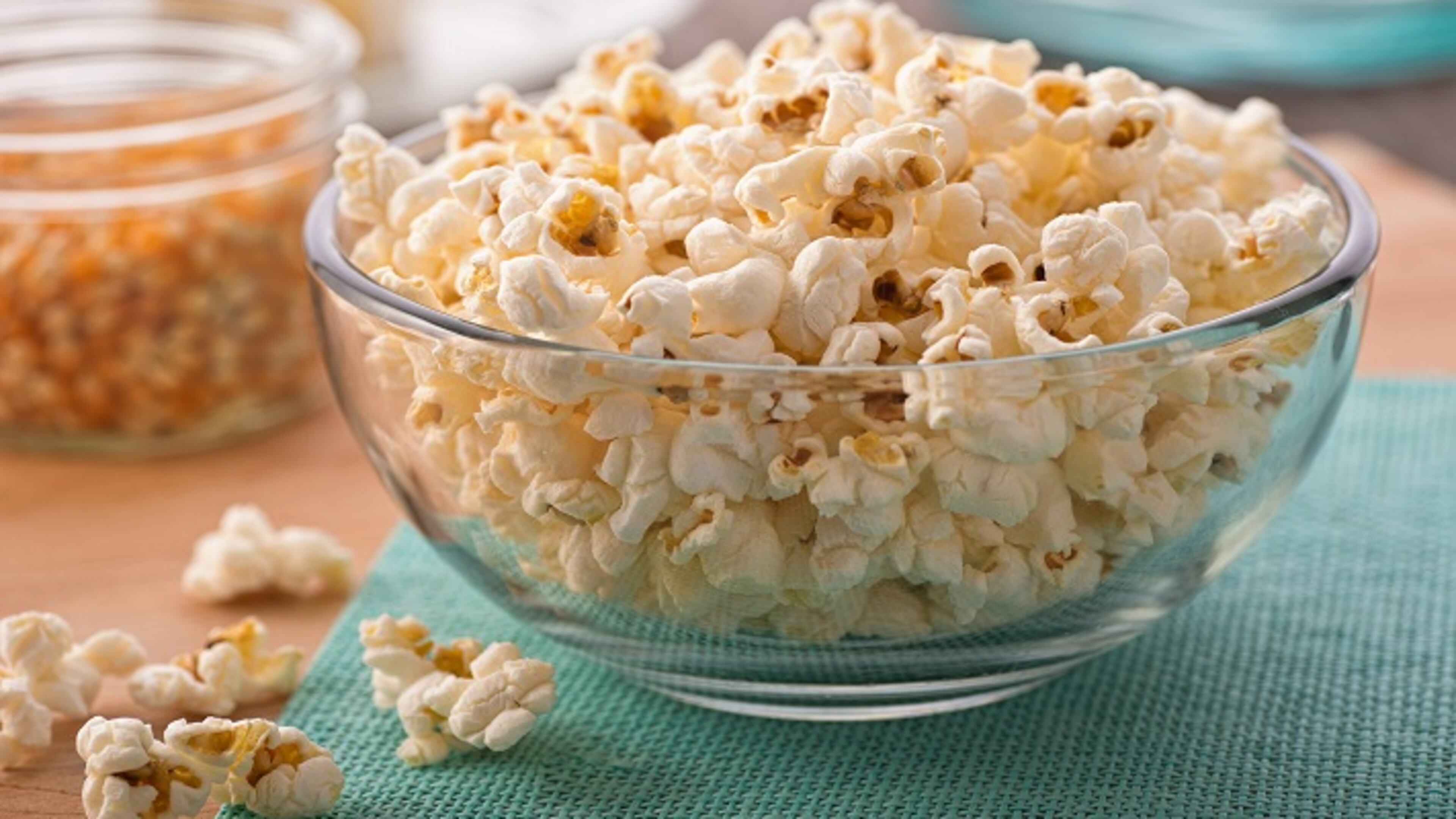 Popcorn. Pour about a quarter-cup into a brown paper bag. Squeeze out the air and seal by rolling the top of the bag down a few inches. Microwave on high for two minutes. Add salt and butter if you'd like. (Dreamstime/TNS)