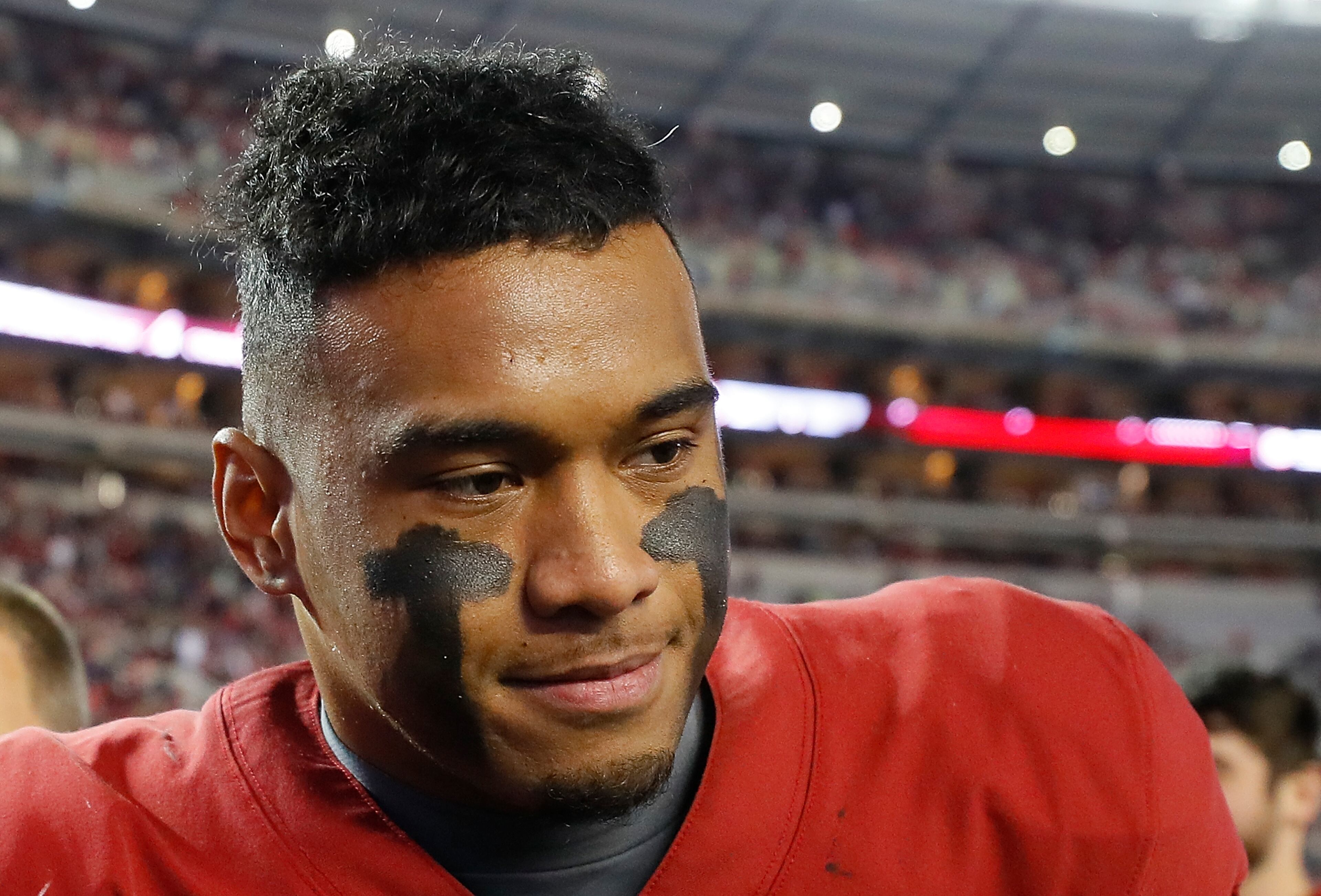 More Mark Bradley: "The Bulldogs are playing well enough to give Saban nervous nights, but Alabama with a reasonably healthy Tagovailoa would be the heavy favorite. Bama without Tua would not be favored." (Photo by Kevin C. Cox/Getty Images)