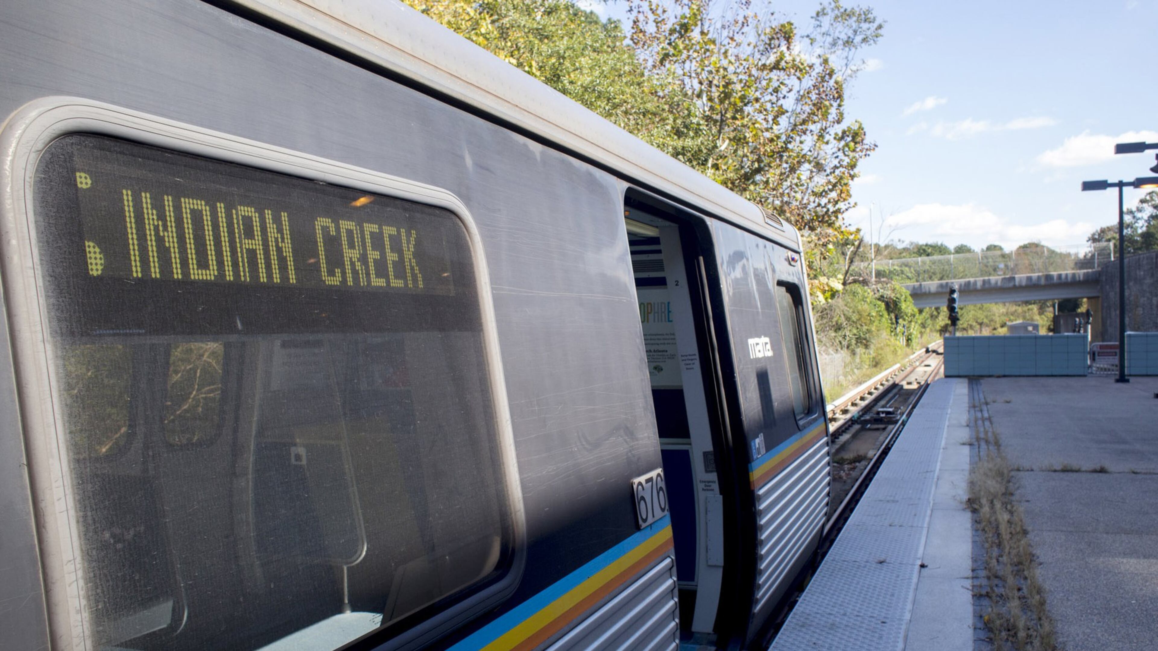 A train sits at the Indian Creek MARTA station in unincorporated DeKalb County, which is currently the eastern end of the rail line. The DeKalb County Commission recently approved a resolution supporting extending MARTA further east toward Stonecrest. AJC file photo. (CASEY SYKES / CASEY.SYKES@AJC.COM)