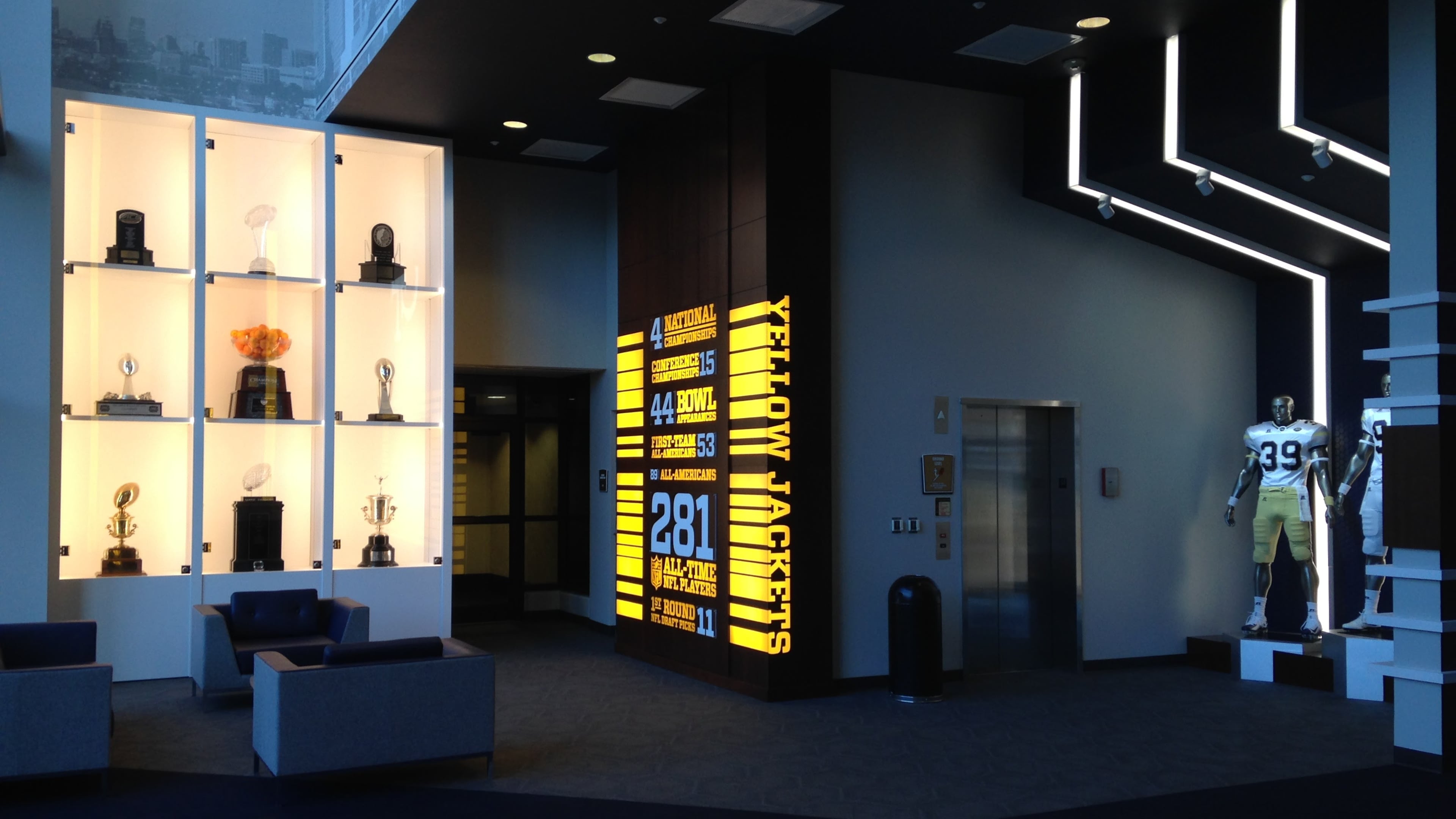 The renovated Georgia Tech lobby, a project that cost a little more than $500,000.