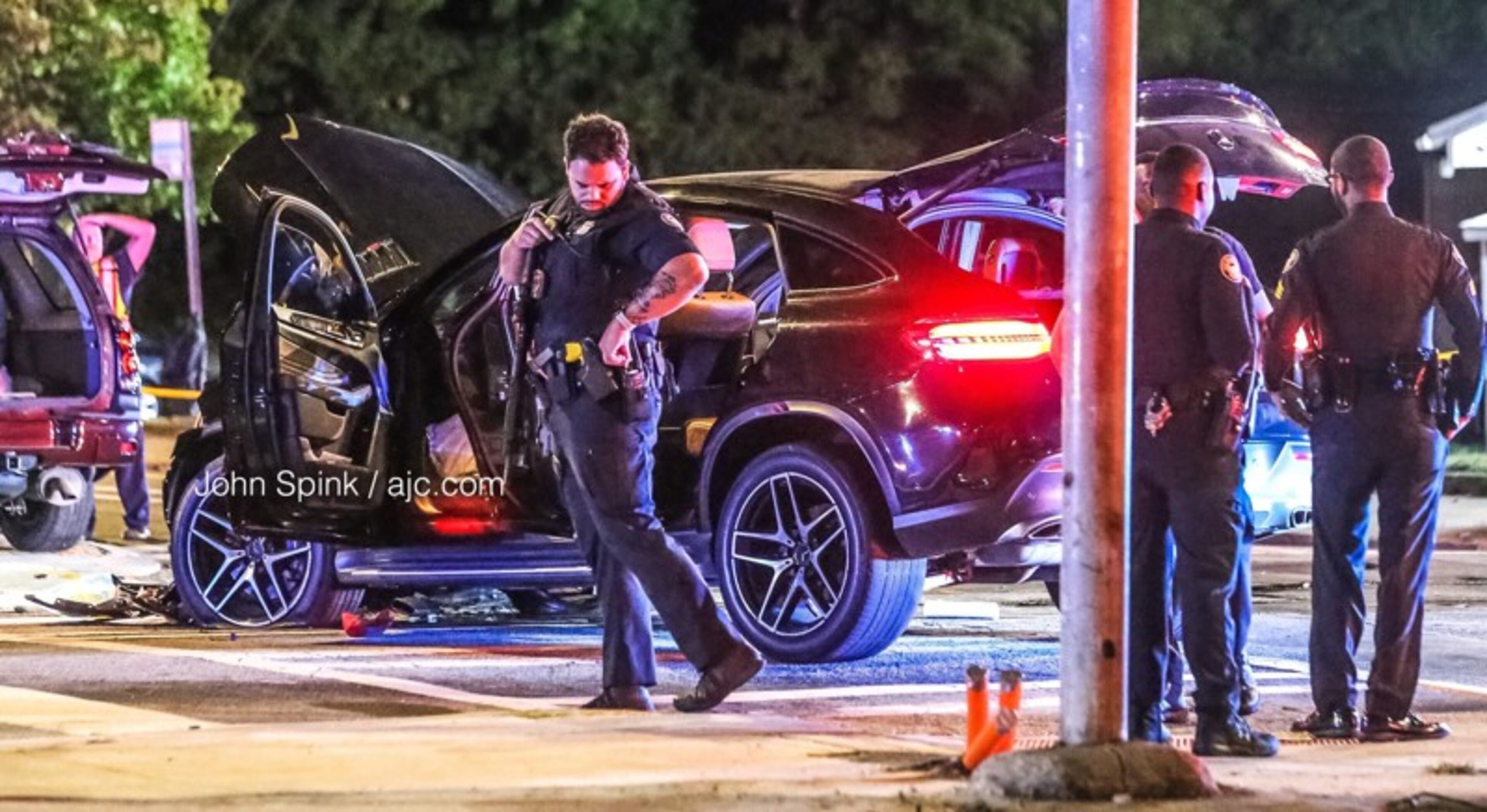 Joseph E. Boone Boulevard was blocked at Joseph E. Lowery Boulevard.