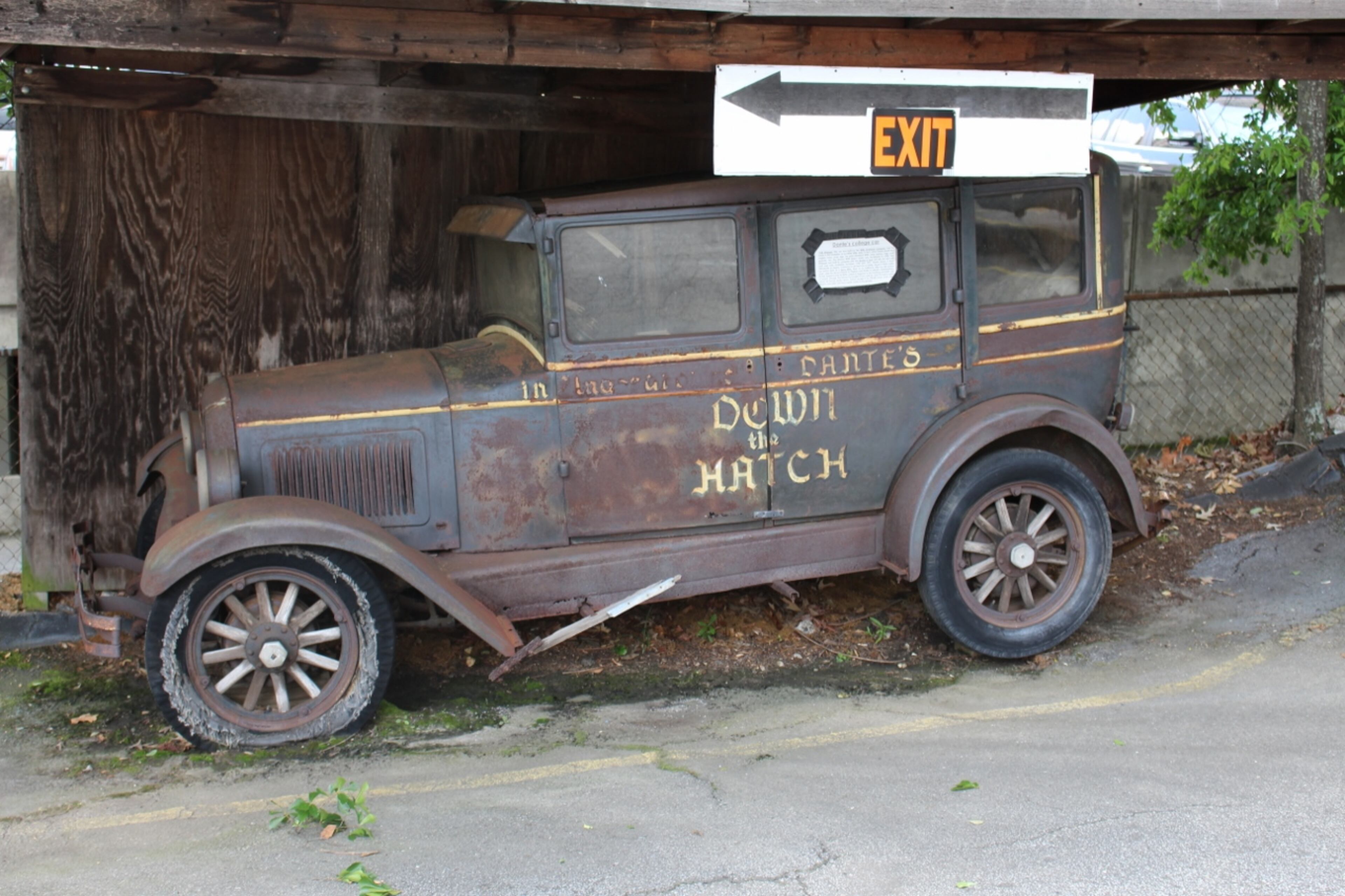 An antique car from Dante's Down the Hatch.
