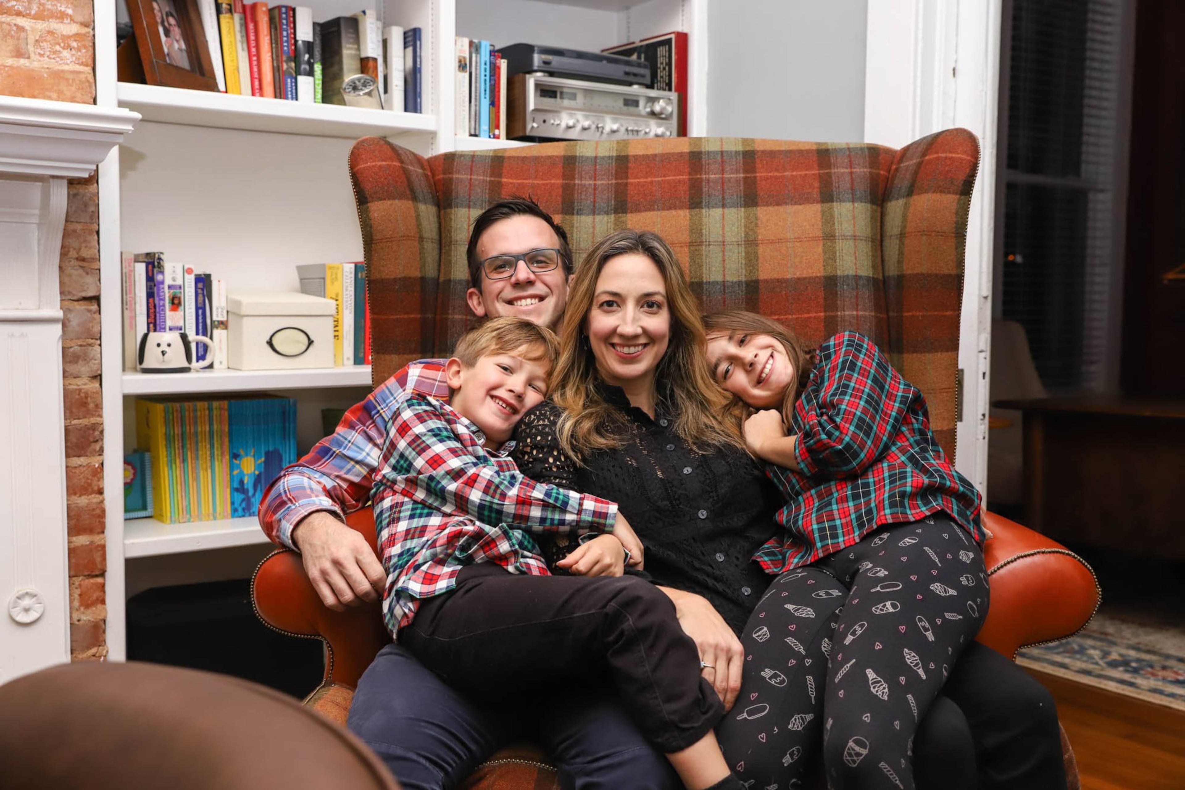 Amanda and Philippe Pellerin purchased their Grant Park home in 2014, and they live there with their two children, Gigi and Jules Pellerin, and their two dogs, Bogart and Jack. Amanda is an archivist at Georgia Institute of Technology, and Philippe is a real estate developer with Pellerin Real Estate. Their home will be featured on the Grant Park Candlelight Tour of Homes on Dec. 14 and 15. Text by Shannon Dominy. Photo by Reynolds Rogers.