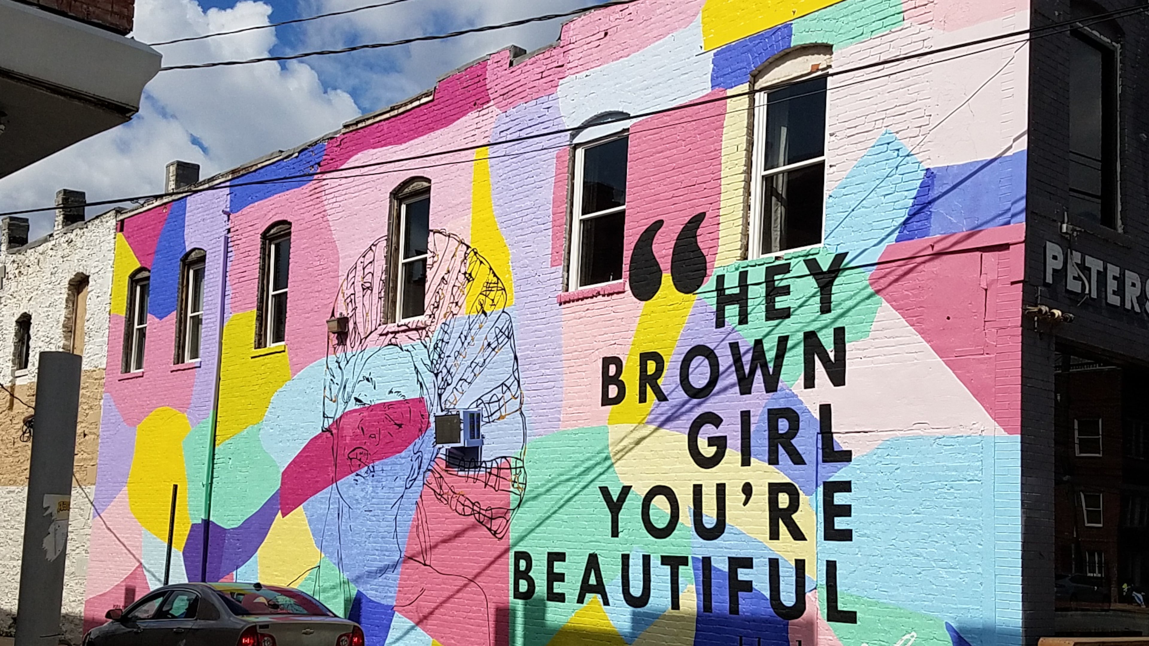 The "Hey Brown Girl" mural by Faatimah Stevens in Castleberry Hill went up in 2019.