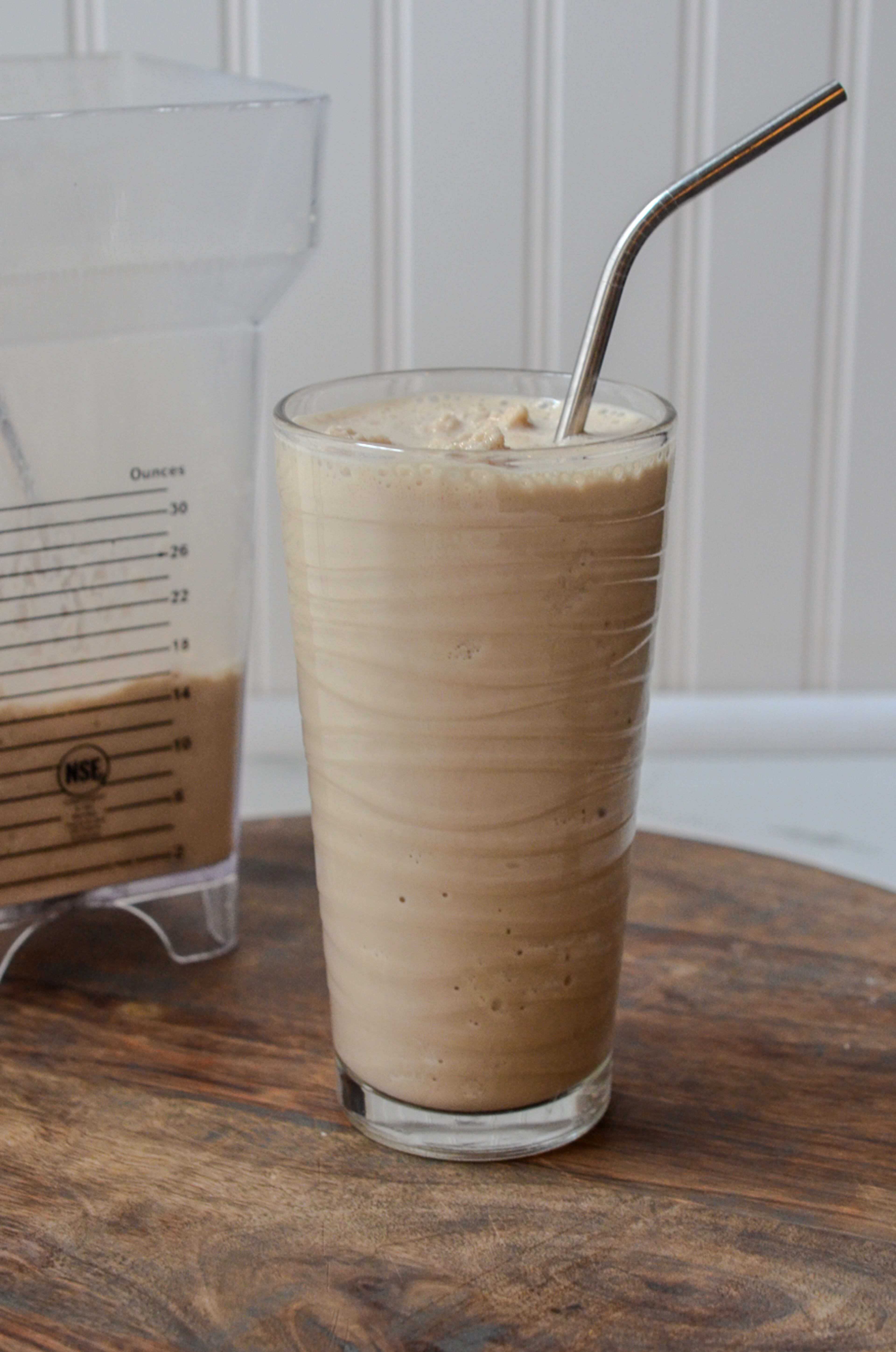 Iced coffee made with nonfat yogurt is a healthy wake-up during afternoon doldrums. (Virginia Willis for The Atlanta Journal-Constitution)