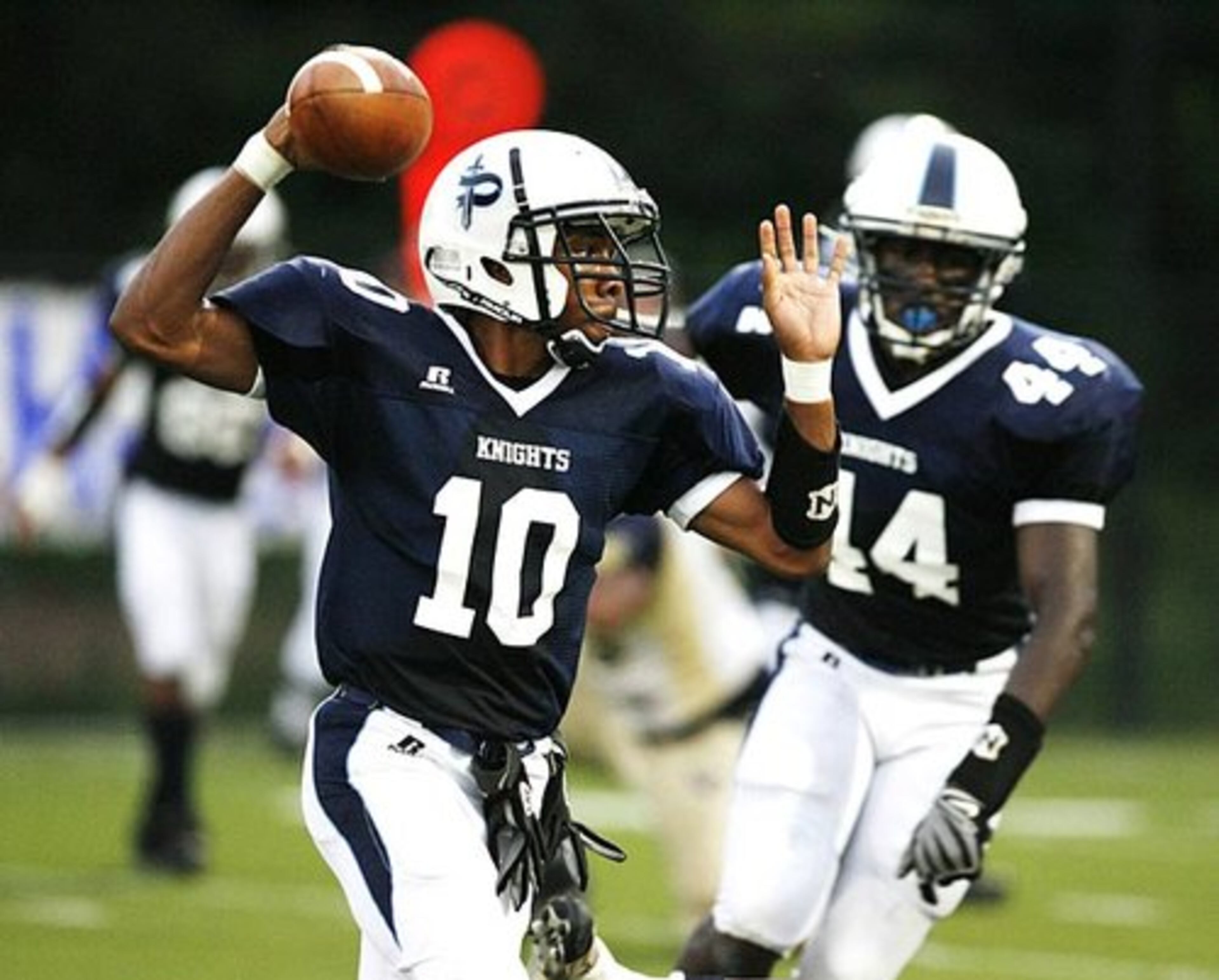 Josh Swan of Pace Academy looks for a receiver.