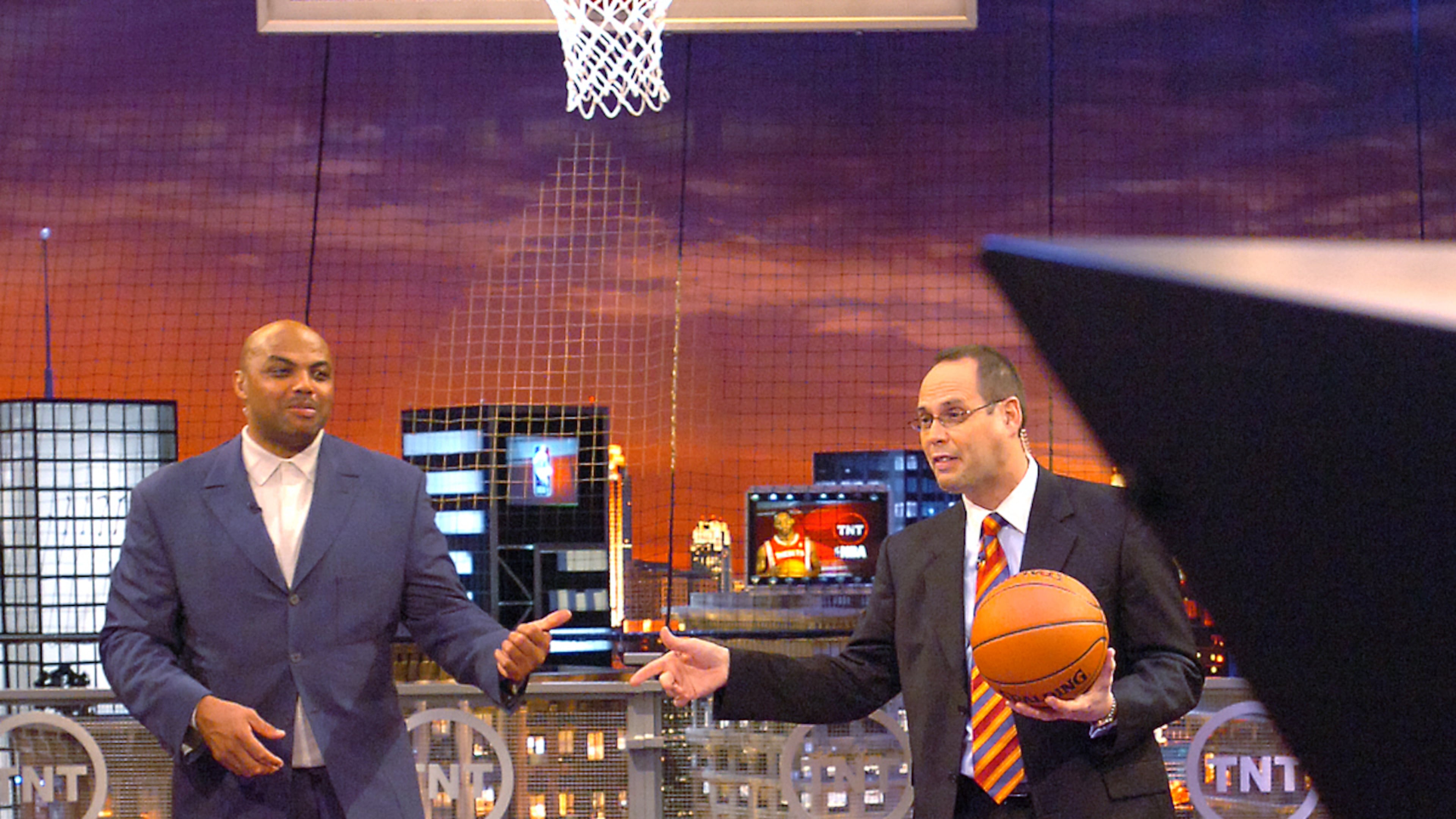 TNT's broadcast studios in Atlanta plays host to Charles Barkley and sports announcer Ernie Johnson's NBA show.