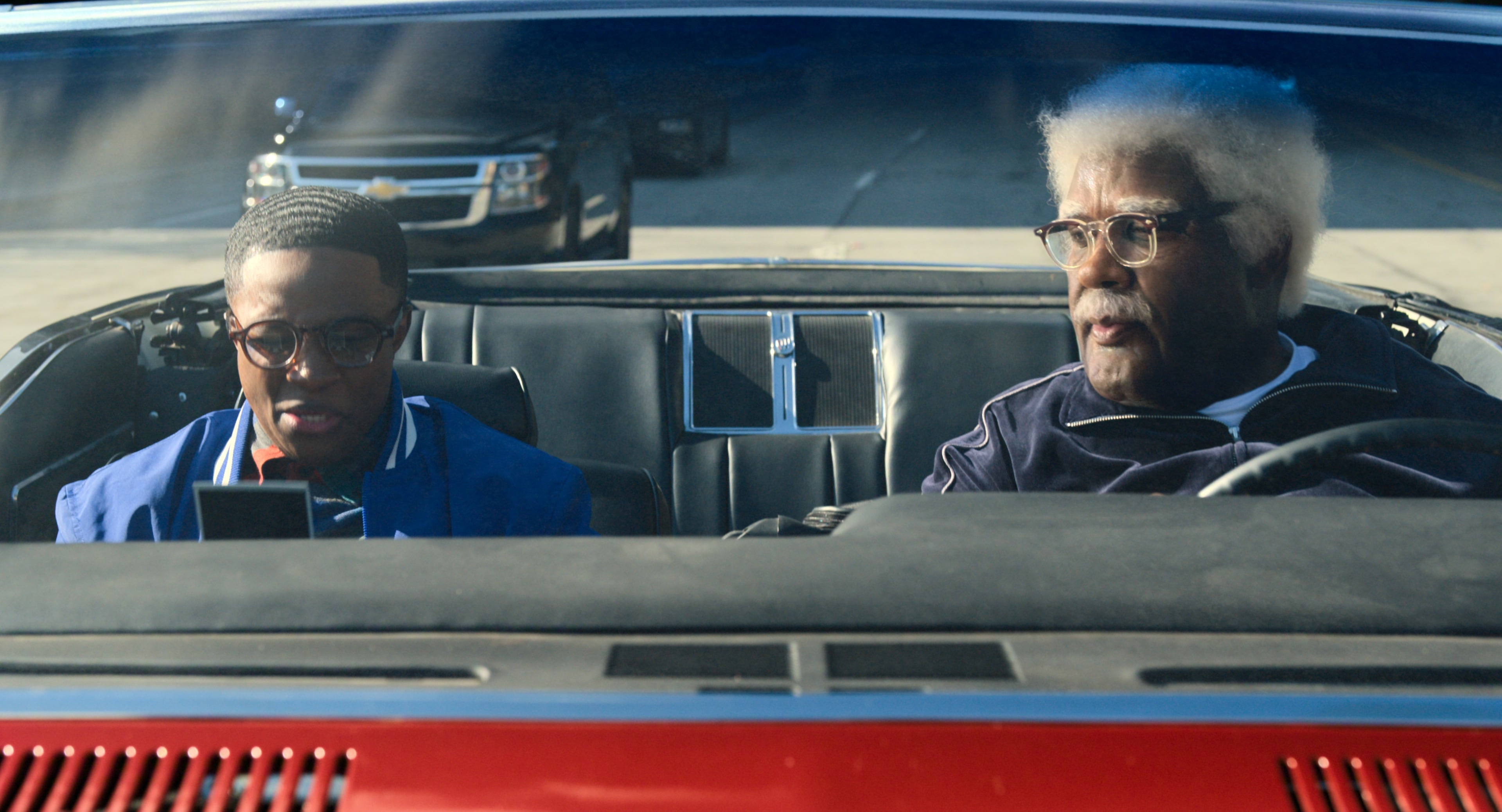 "Joe's College Road Trip" features Jermaine Harris (B.J.) and Tyler Perry (Joe) hitting the road through Alabama, Tennessee, New Mexico and other states. (Courtesy of Perry Well Films 2/Netflix)