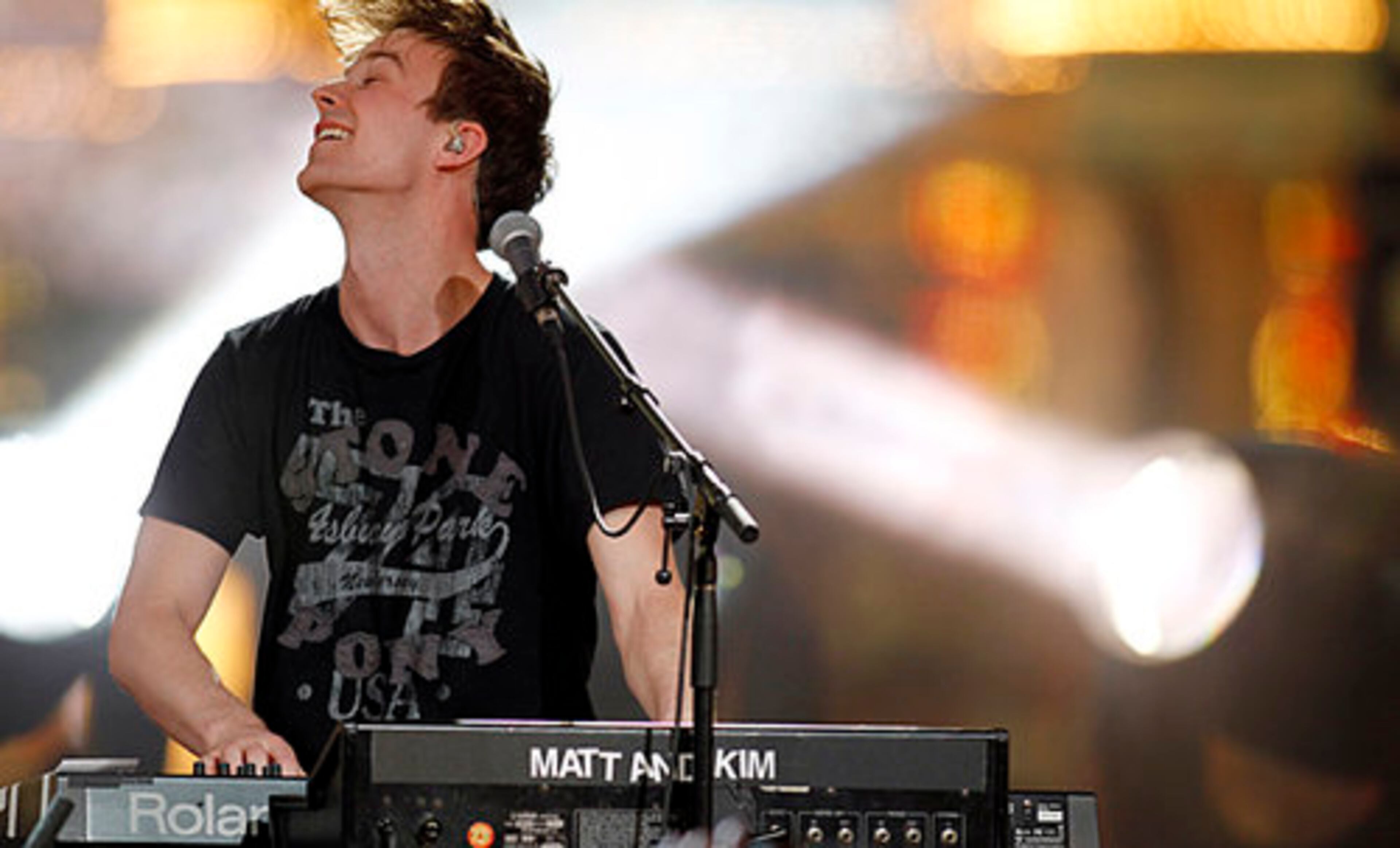 Matt Johnson of Matt and Kim performs.