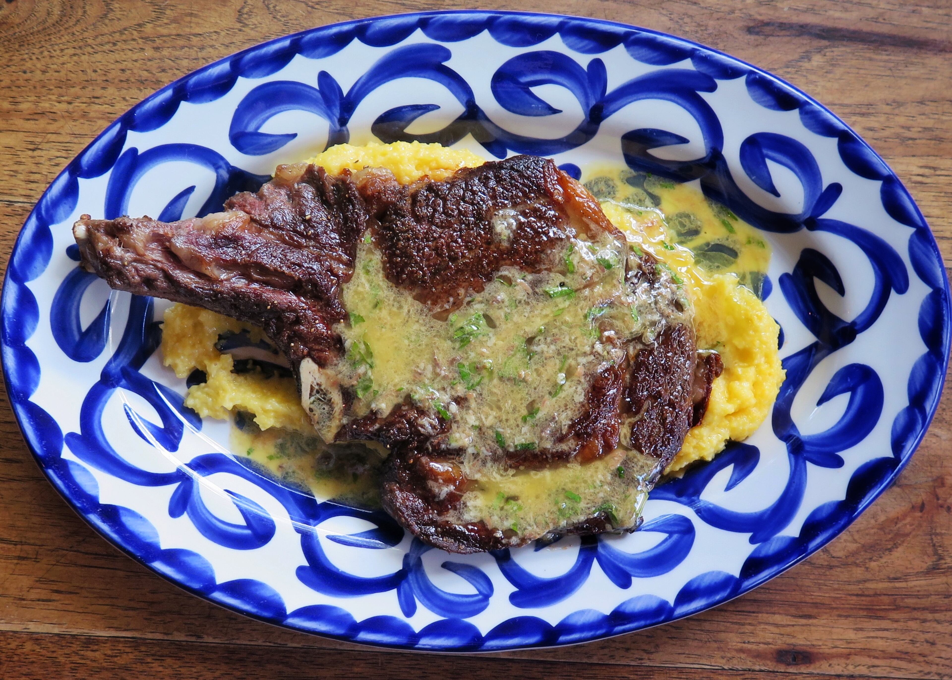 Osteria Mattone is serving a Father's Day special of bone-in ribeye with truffled polenta./ Photo credit: Ryan Pernice