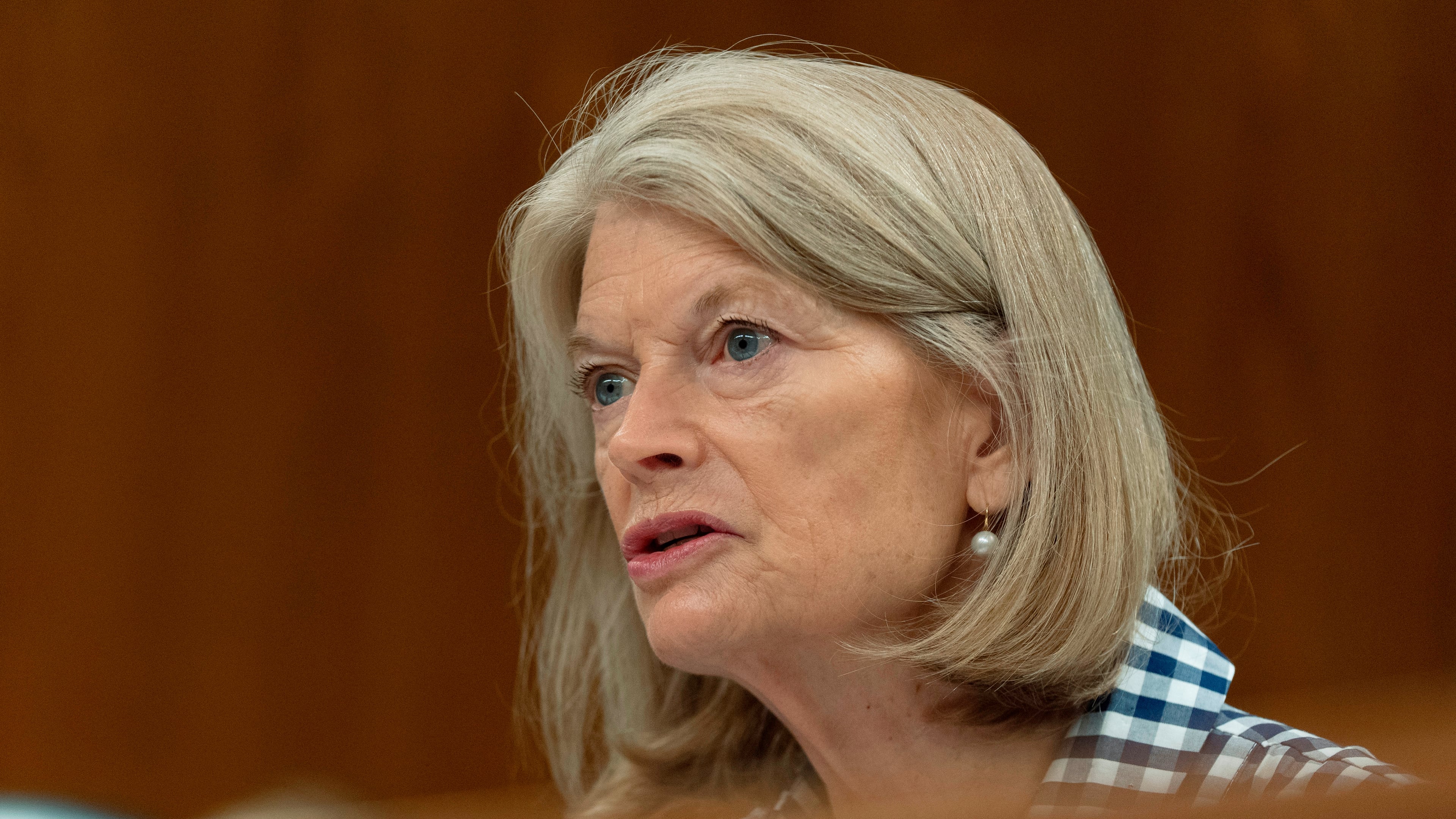 Senate Appropriations subcommittee on Interior, Environment and Related Agencies Chair Lisa Murkowski, R-Alaska., speaks during hearing on the budget request for the EPA on Capitol Hill, Wednesday, May 13, 2026, in Washington. (AP Photo/Manuel Balce Ceneta)