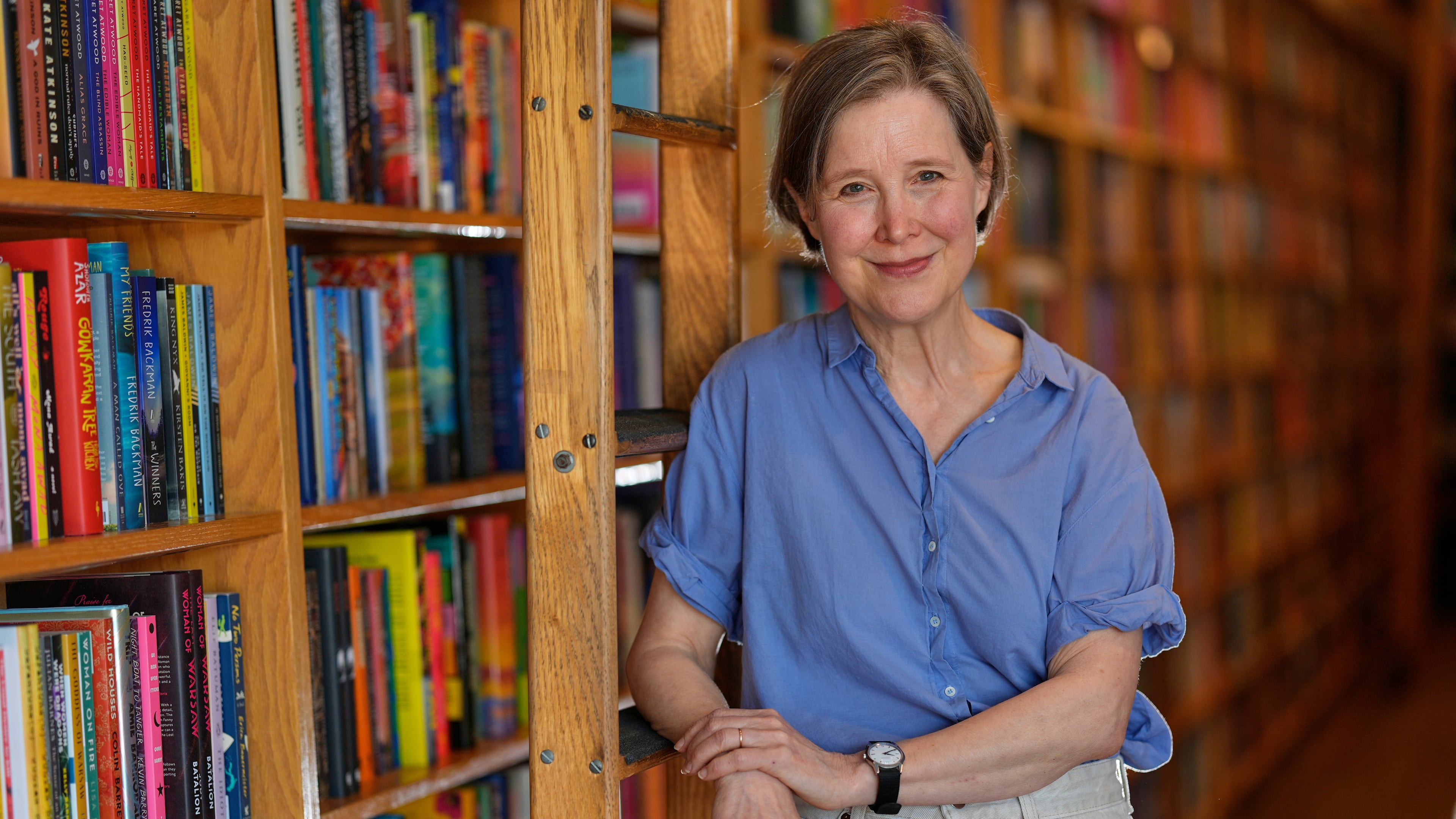 Author Ann Patchett poses for a portrait at her bookstore in Nashville, Tenn., on April 22, 2026. (AP Photo/George Walker IV)