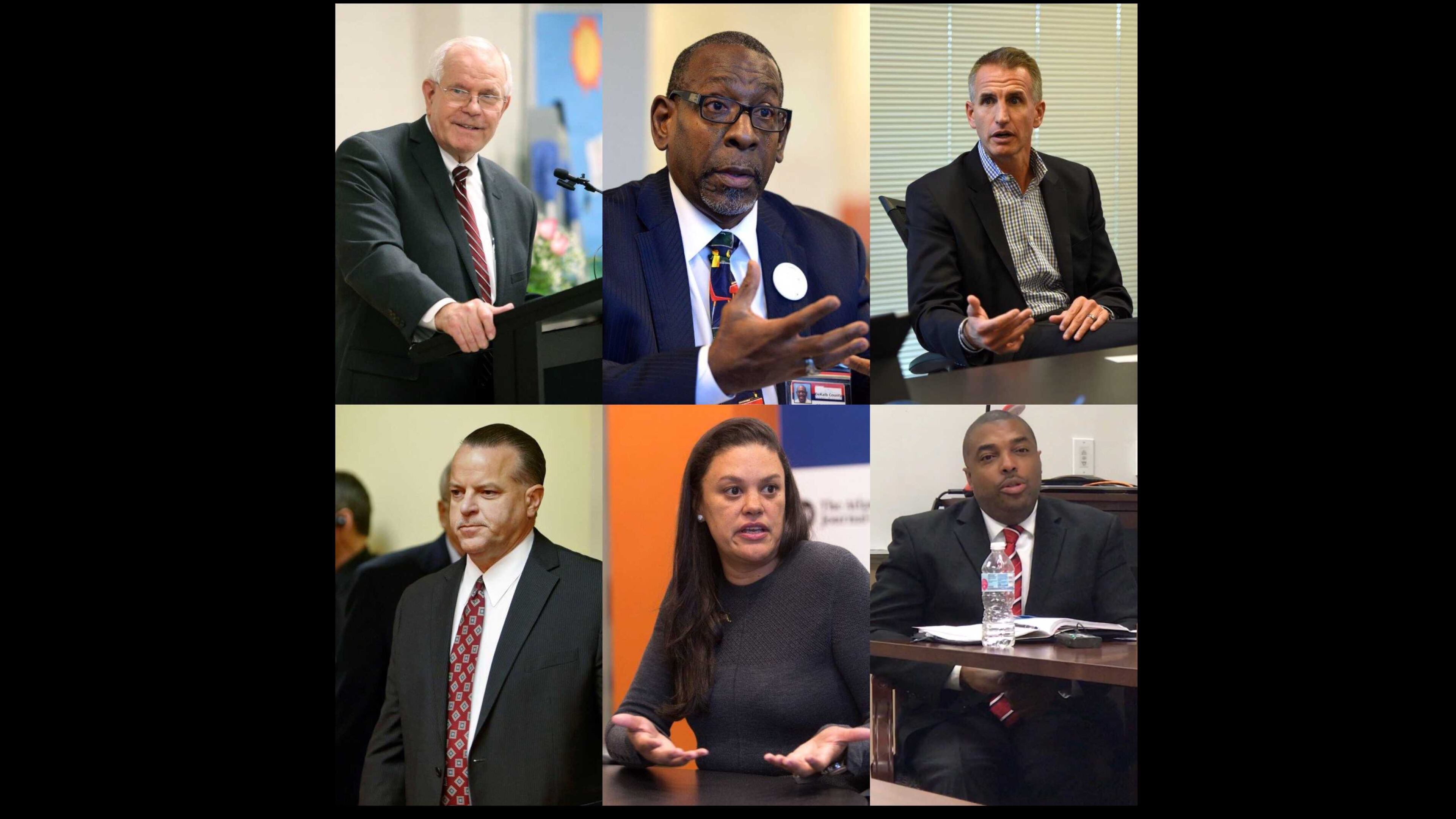 Current and recent superintendents of the six largest metro Atlanta school districts are, clockwise from top left: J. Alvin Wilbanks of Gwinnett; Steve Green of DeKalb; Jeff Rose, the former Fulton leader; Morcease Beasley of Clayton; Meria Carstarphen of Atlanta; and Chris Ragsdale of Cobb.