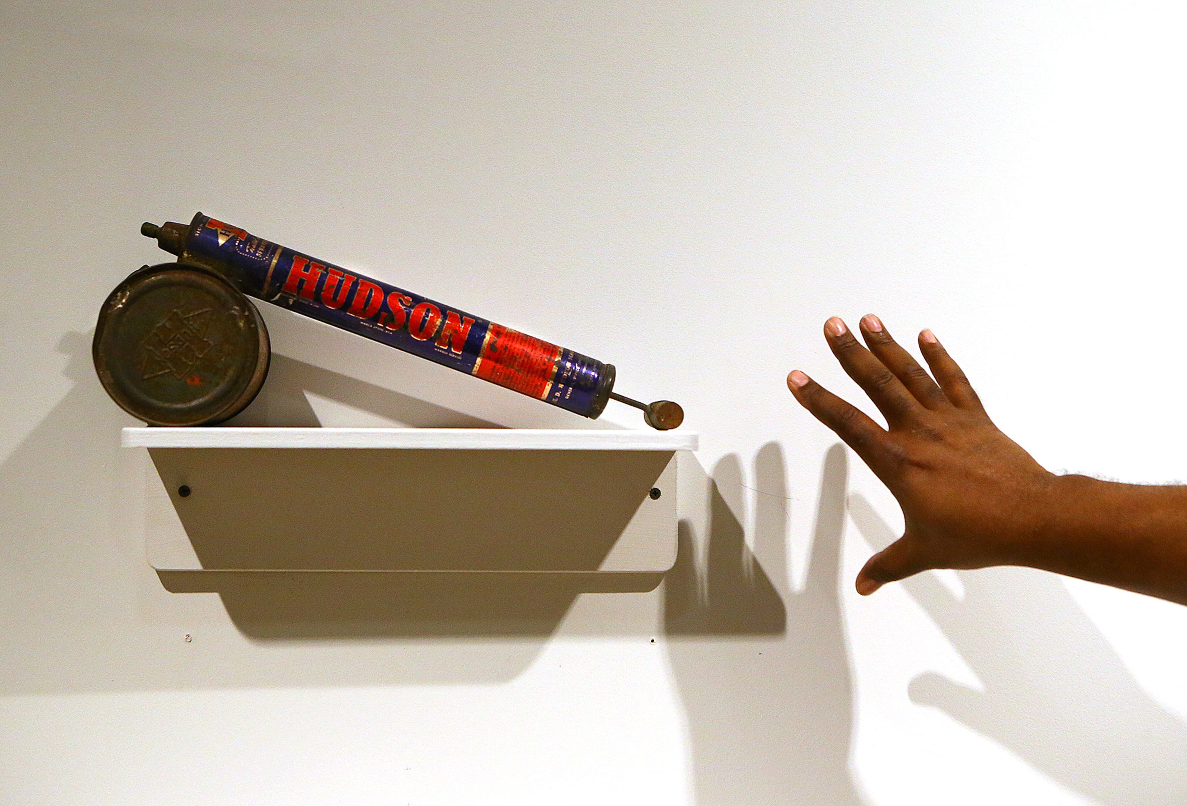 Curator Jeffrey Bruce points out an insect destroyer that is part of the “Inventions from the Minds of African Americans” section at the Tubman Museum of African American Art, History and Culture on Wednesday, May 6, 2015, in Macon. Curtis Compton / ccompton@ajc.com