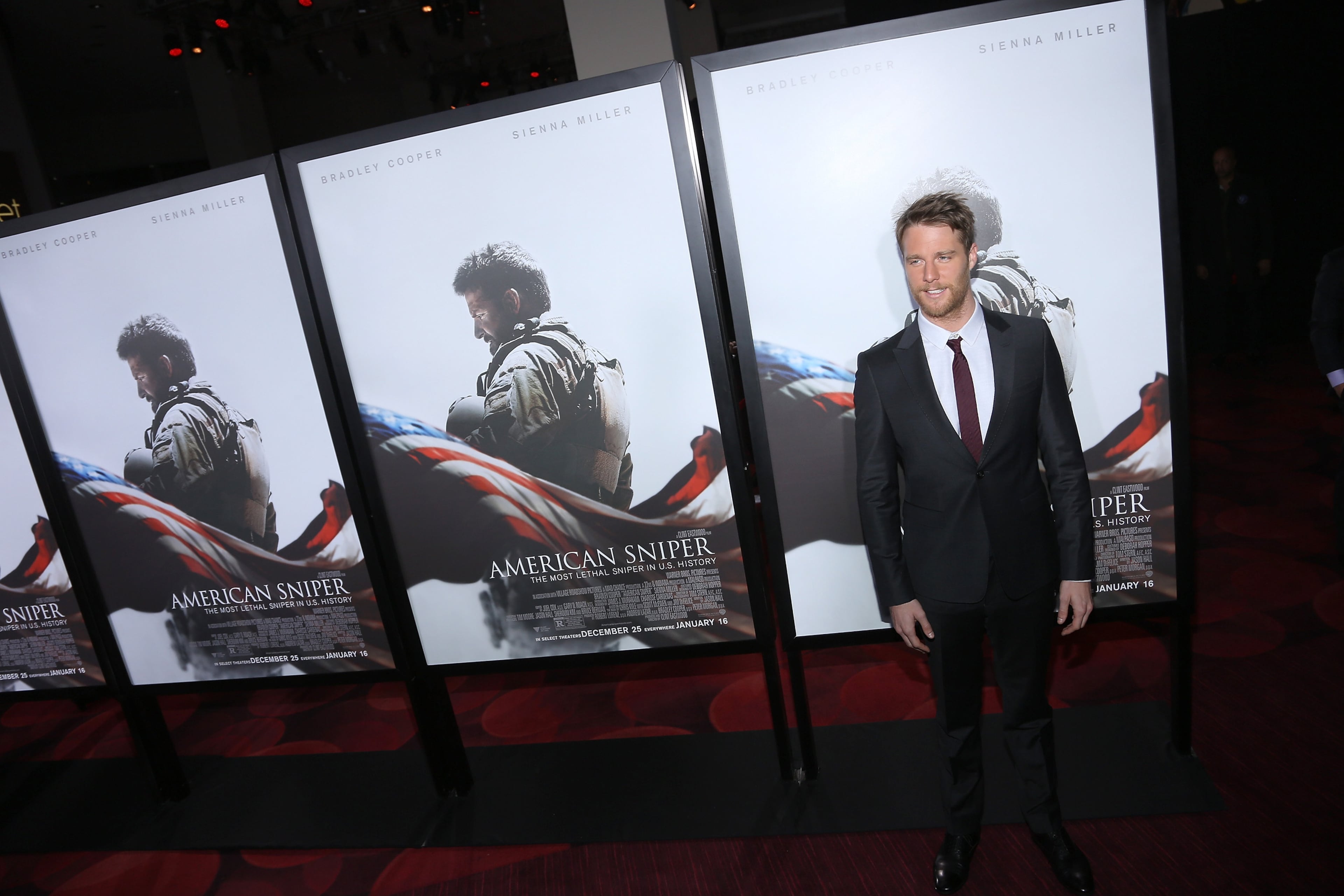 NEW YORK, NY - DECEMBER 15: Actor Jake McDorman arrives at the "American Sniper" New York Premiere at Frederick P. Rose Hall, Jazz at Lincoln Center on December 15, 2014 in New York City. (Photo by Rob Kim/Getty Images)
