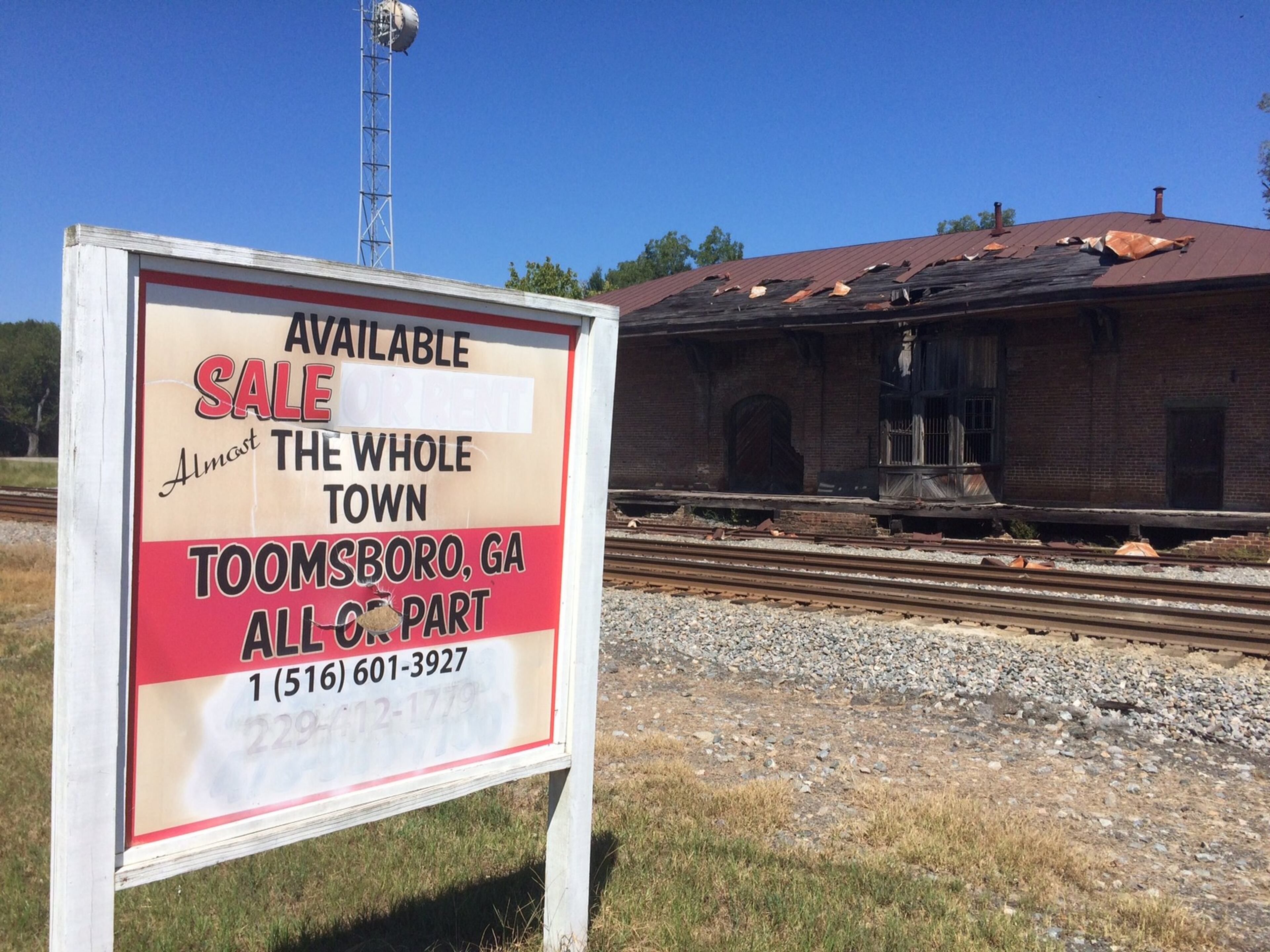 Sign of the times in Toomsboro.