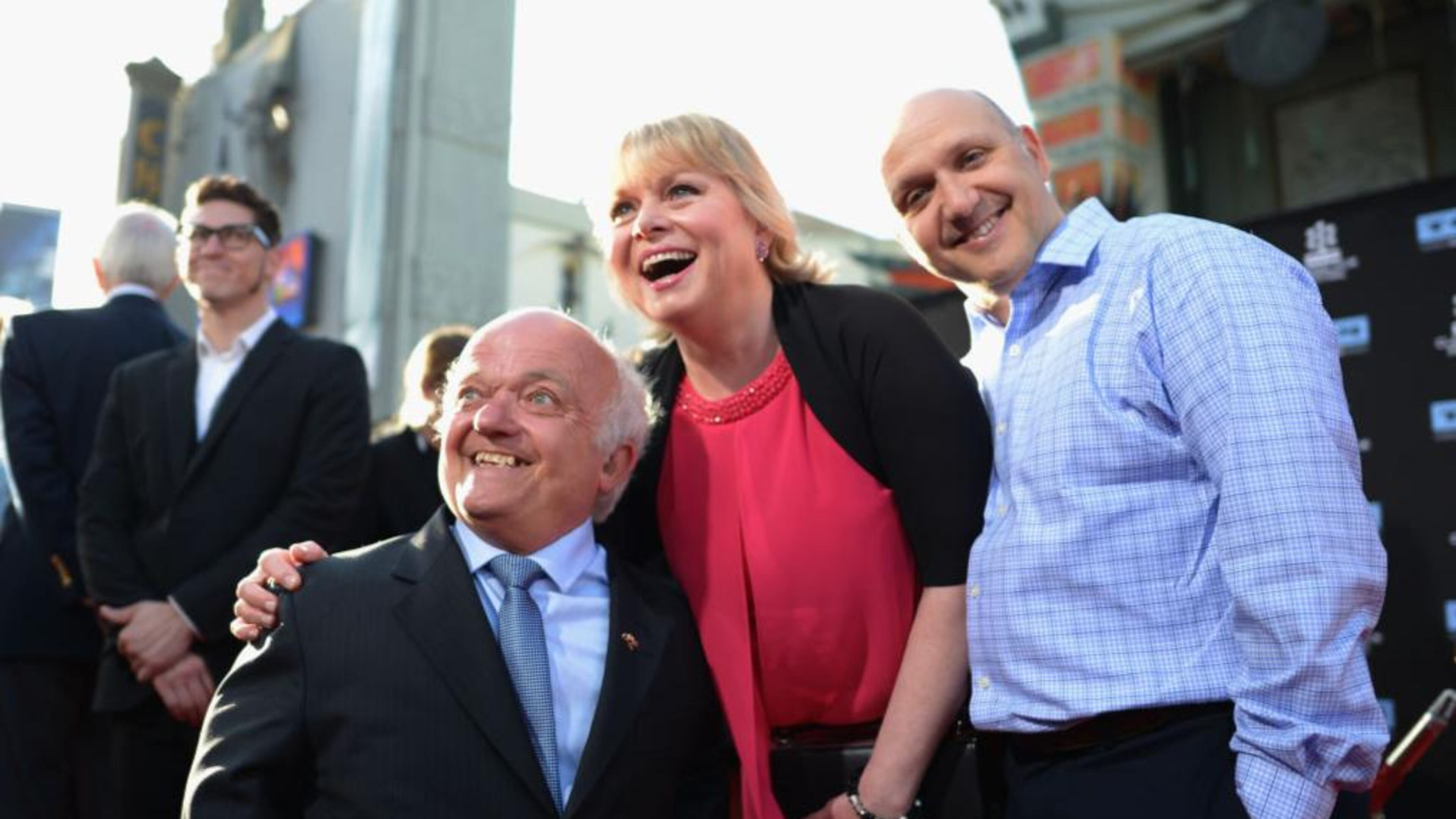 From left, Actors Rusty Goffe, Julie Dawn Cole, and Paris Themmen visited Hollywood last year. Themmen played Mike Teevee in the 1971 classic movie, "Willie Wonka and the Chocolate Factory."