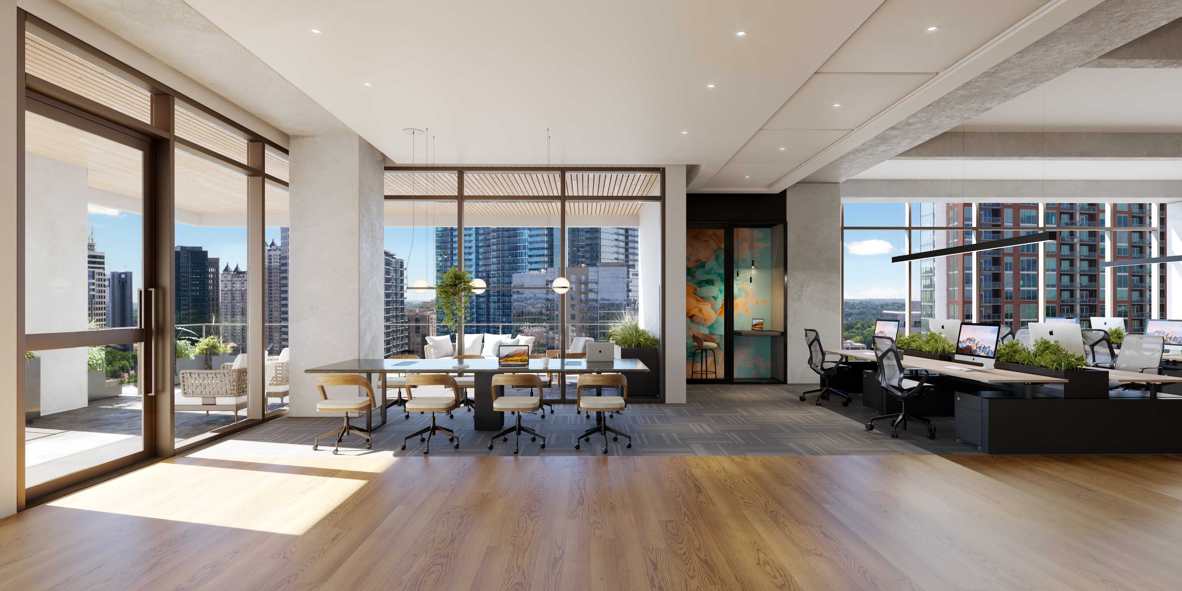 This is a rendering of Rockefeller Group's new 60-story skyscraper at 1072 W Peachtree St. in Midtown, which includes eight floors of new office space. (Courtesy of Eleven Visualisation)