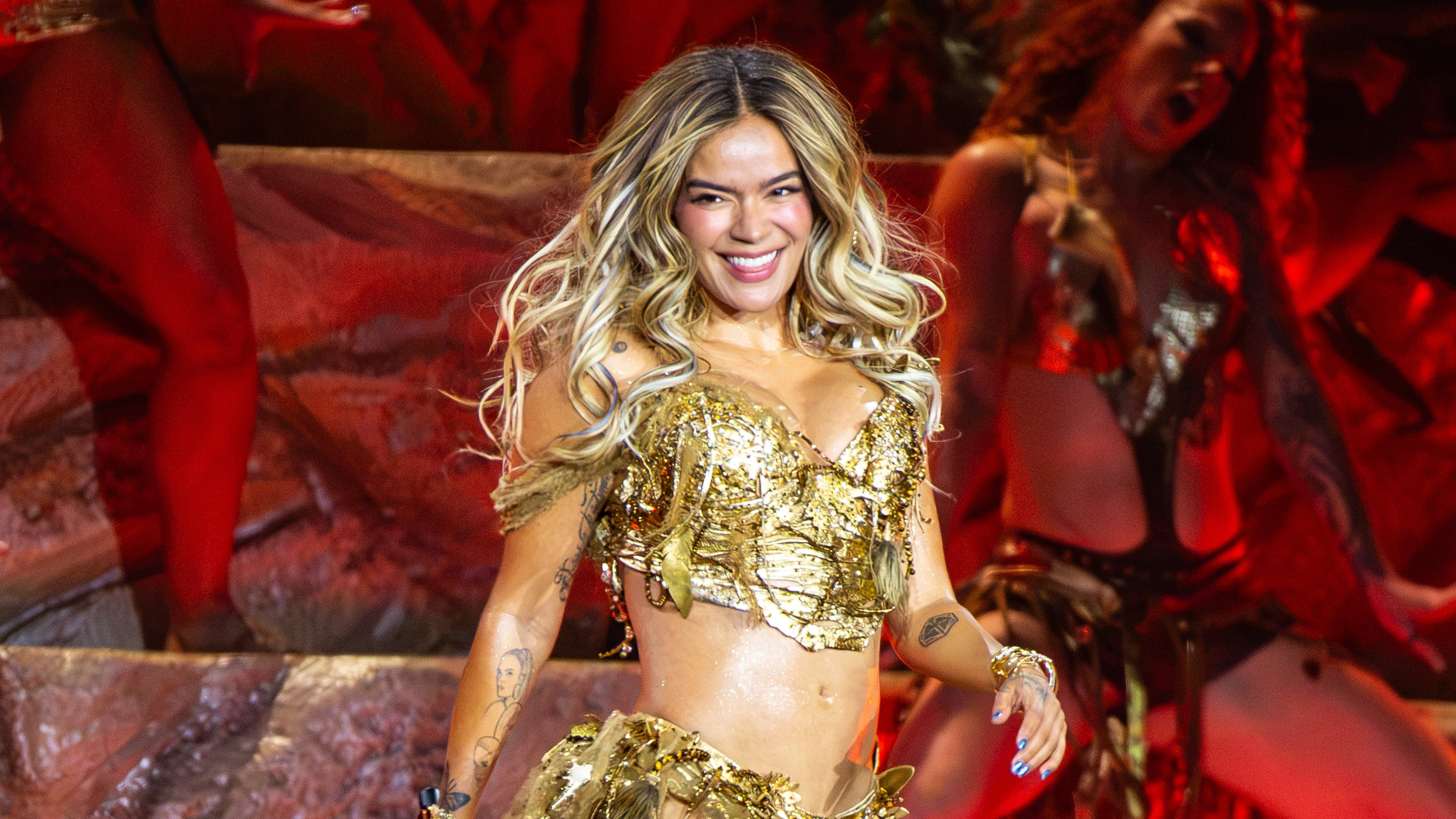 Columbian superstar Karol G took over Mercedes-Benz Stadium with her “Viajando Por El Mundo Tropitour” — dazzling the crowd with reggaeton songs, elaborate stage production and incredible choreography — on Thursday, Sept. 24, 2026, in Atlanta. (Ryan Fleisher for the AJC)