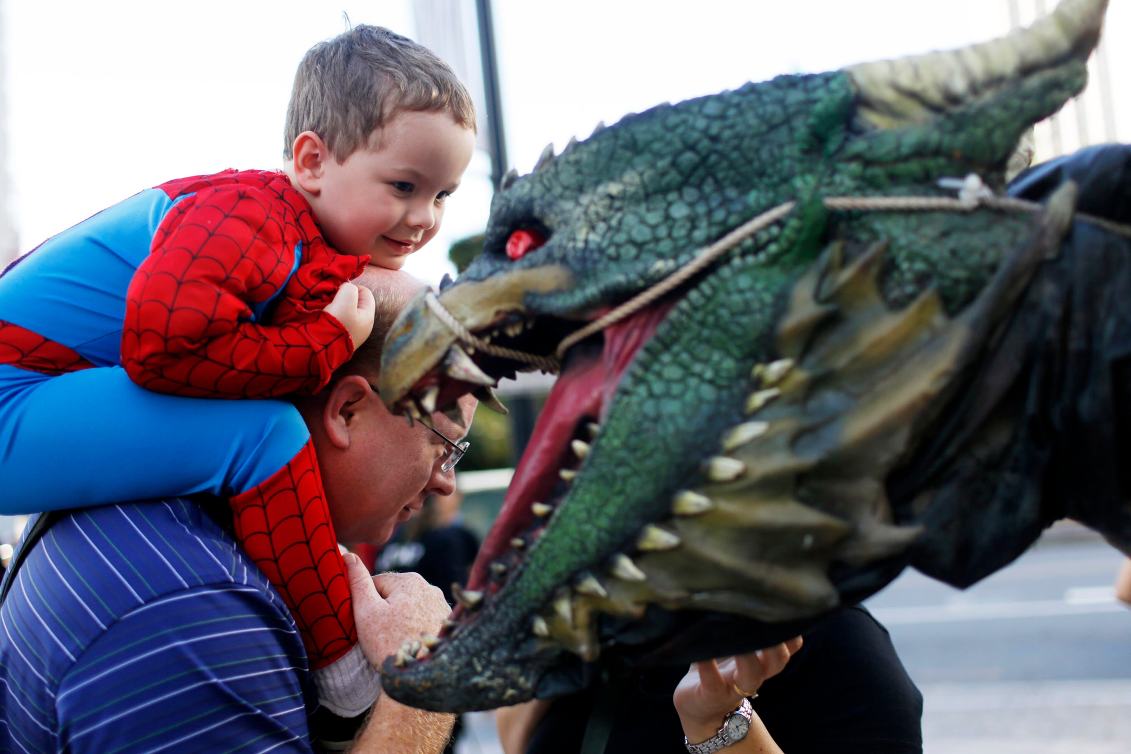 The fantasy and science fiction convention, which meets annually in Atlanta, held its parade Saturday down Peachtree Street.