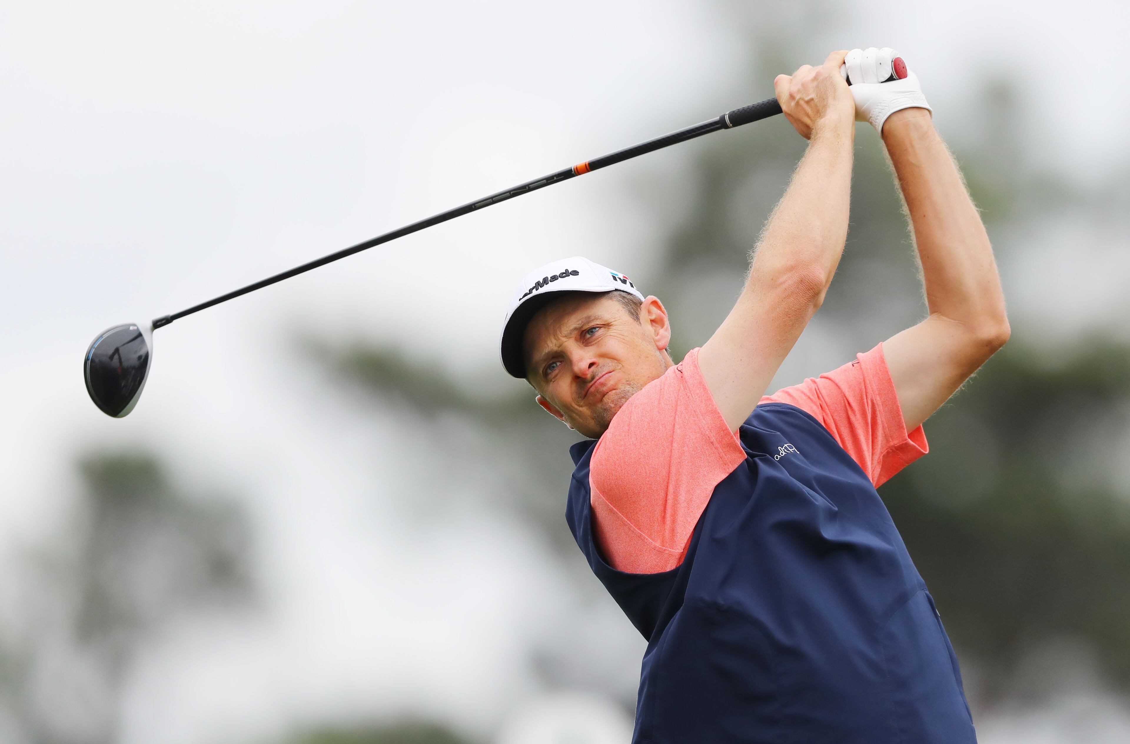 4/7/18 - Augusta - Justin Rose at the first tee during the third round of the Masters at Augusta National Golf Club on Saturday, April 7, 2018, in Augusta. Curtis Compton/ccompton@ajc.com