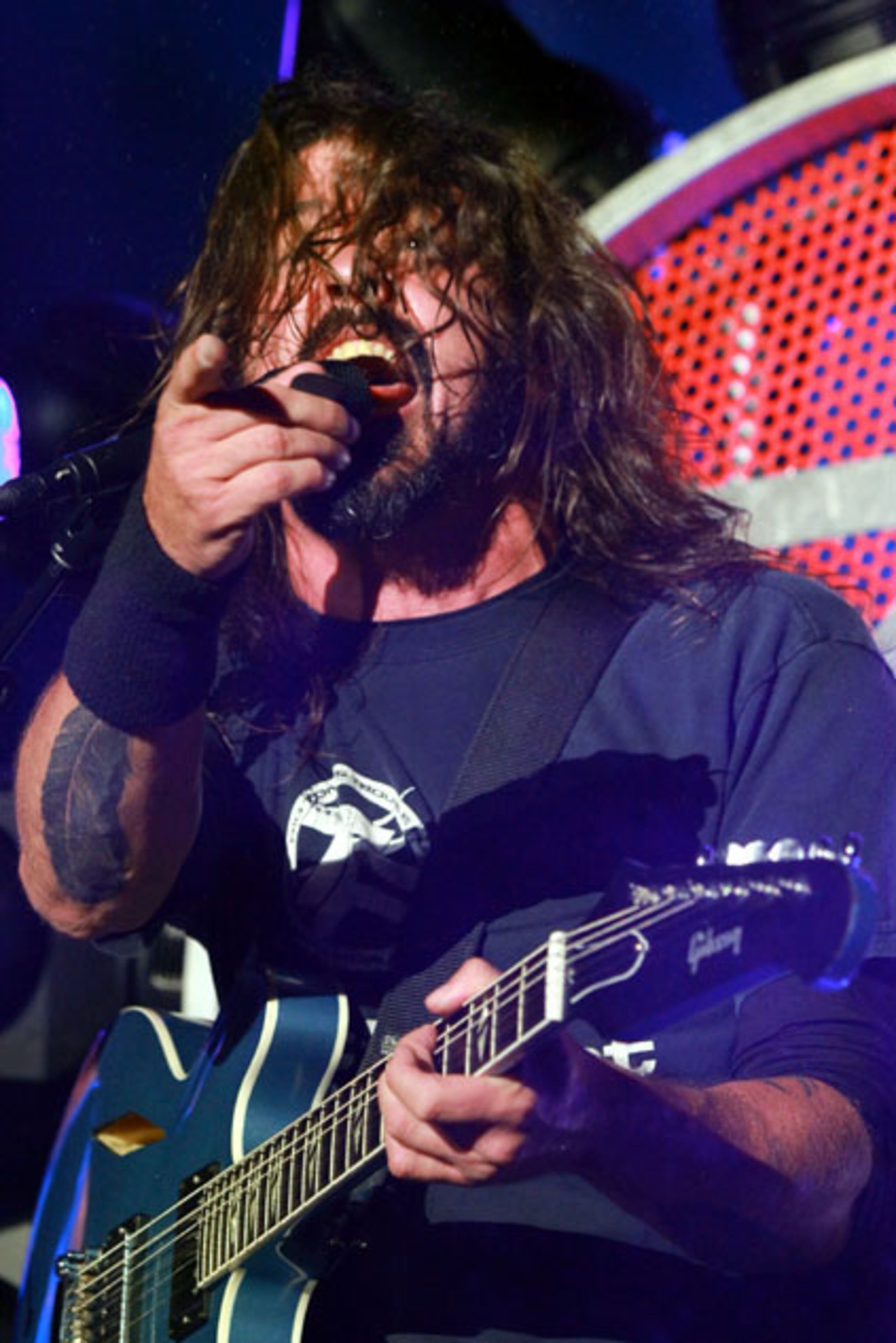 Dave Grohl and the Foo Fighters packed over 20,000 fans into sold out Centennial Olympic Park Sunday night, October 4, 2015, with Gary Clark, Jr. opening the show. The light rain couldn't dampen the energy and spirit of the huge crowd. Grohl, who broke his leg while performing in Sweden in June, rocked out in a motorized throne, which was equipped with lights and carried numerous guitars. Robb D. Cohen/ RobbsPhotos.com
