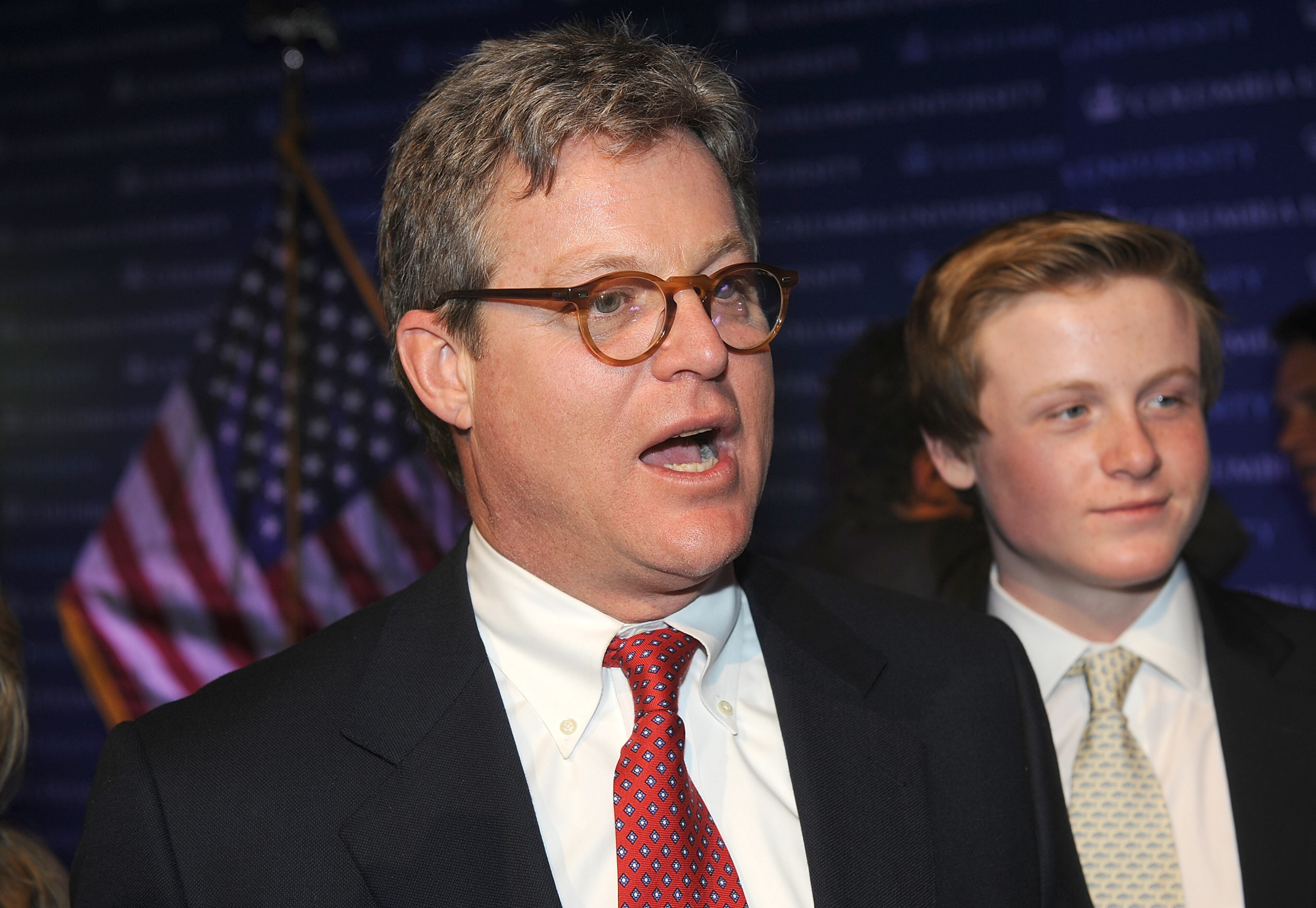 Edward M. Kennedy Jr., shown in 2013 with his son Edward Moore Kennedy III, is a son of the late Sen. Ted Kennedy and Joan Kennedy. He lost a leg to bone cancer at age 12. He is an attorney and co-founder of a financial services company. (Brad Barket/Getty Images)