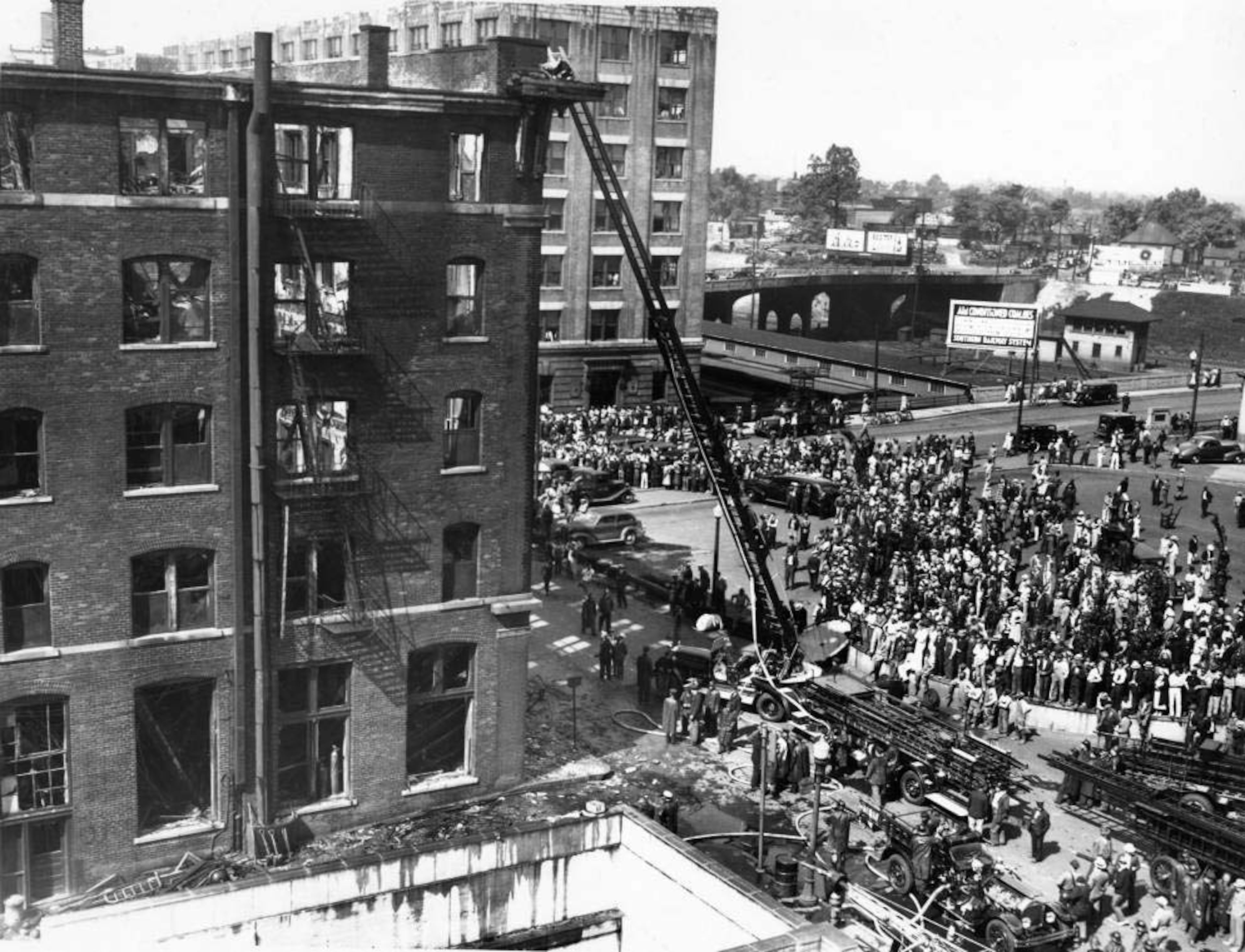 Aftermath of the Terminal Hotel Fire in Atlanta in May 1938.
