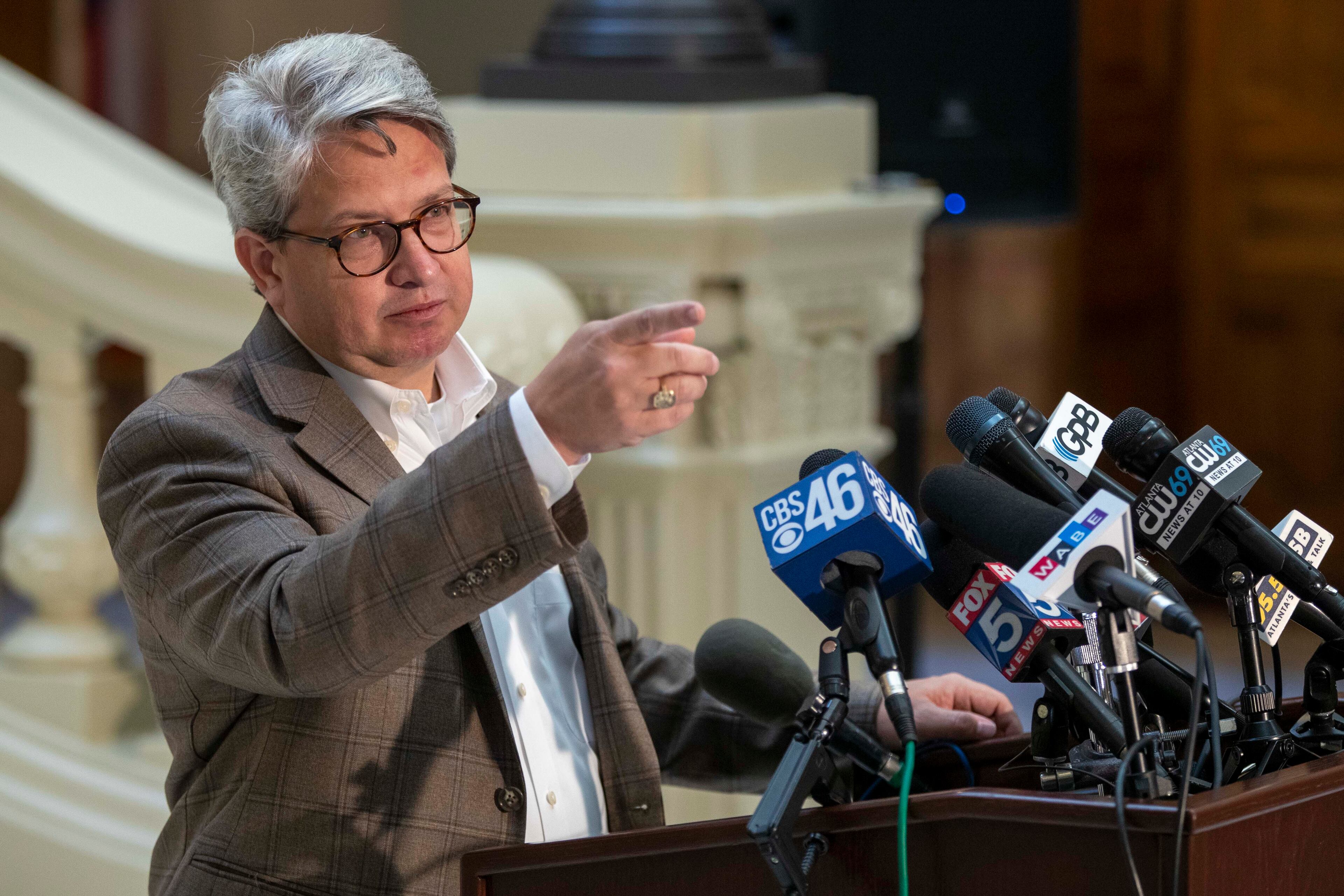 11/06/2020 — Atlanta, Georgia — Gabriel Sterling, Voting System Implementation Manager with the Georgia Secretary of State’s office, make remarks during an election update briefing at the Georgia State Capitol building in Atlanta, Friday, November 6, 2020. (Alyssa Pointer / Alyssa.Pointer@ajc.com)