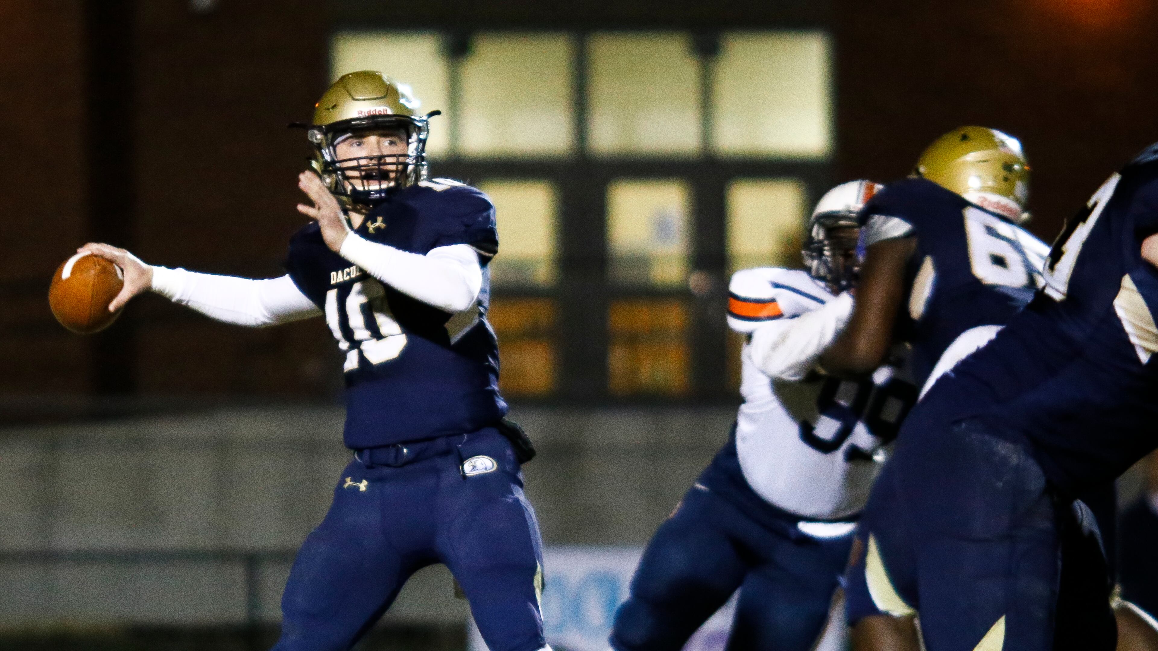 Dacula quarterback Jarrett Jenkins (10) was named the Region 8-AAAAAA player of the year for 2019. (Casey Sykes/Special)